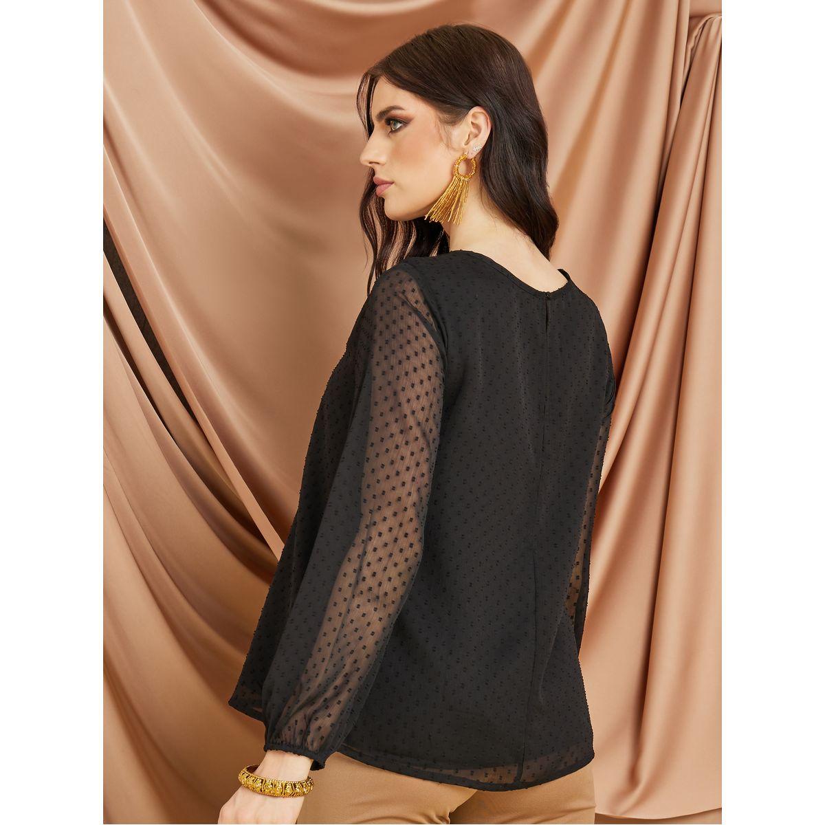 Styli Embroidery Neckline Dobby Blouse-women-clothing-shirtsandblouses-blouses-image-5