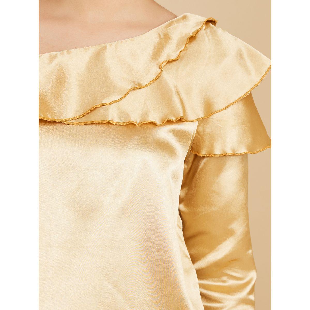 Styli Long Sleeves Off Shoulder Satin Blouse with Frill-women-clothing-shirtsandblouses-blouses-image-4