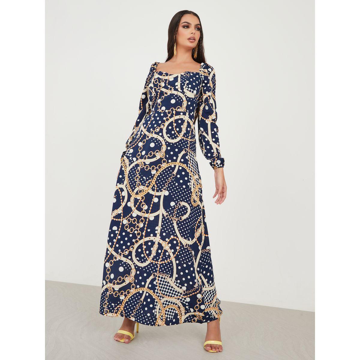 Styli Chain AOP A-Line Maxi Dress-women-clothing-dresses-image-2