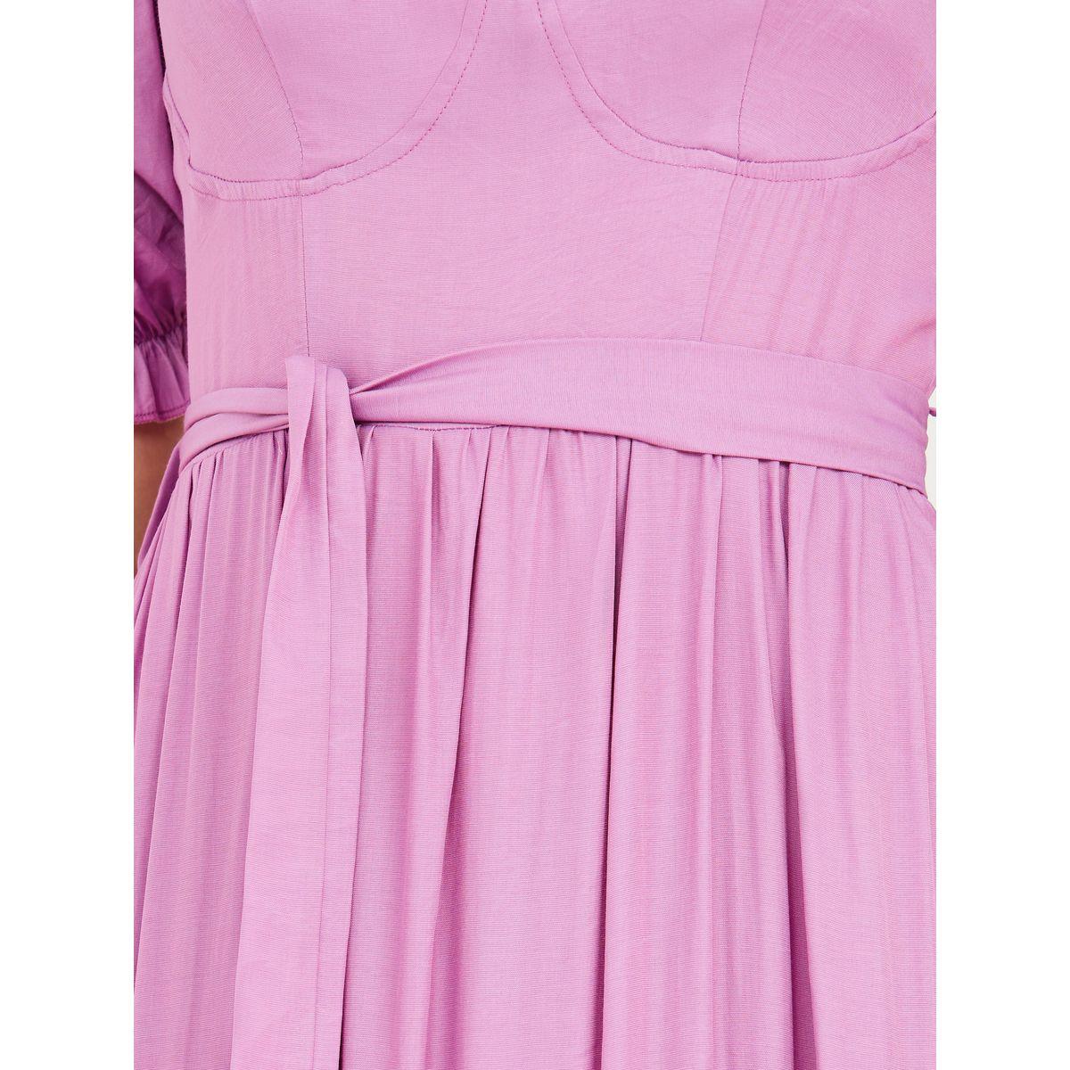 فستان طويل مزين بكشكش-women-clothing-dresses-image-3
