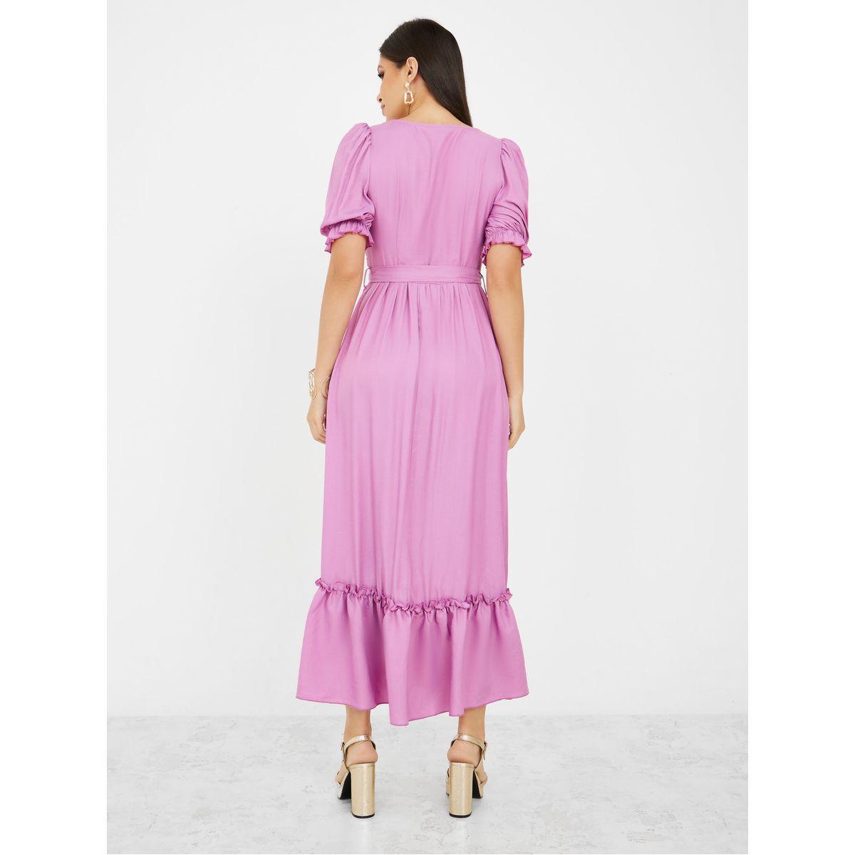 Styli Ruffle Detail Square Neck A-Line Maxi Dress-women-clothing-dresses-image-4