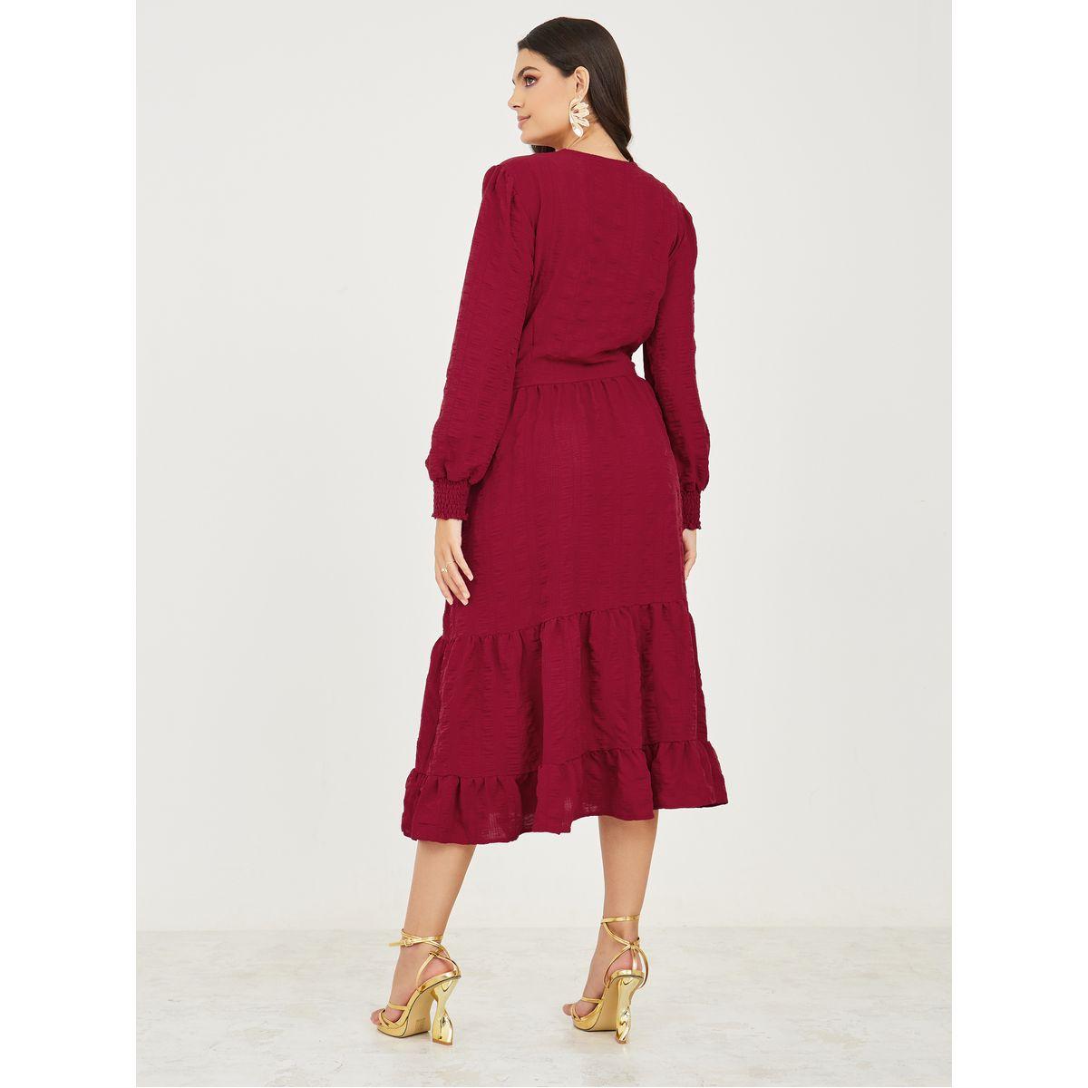فستان ميدي بتداخلات دانتيل-women-clothing-dresses-image-4