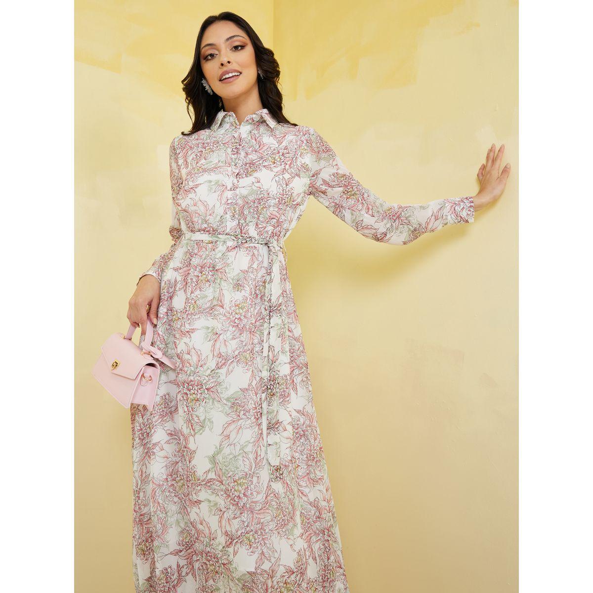 فستان طويل مطبع بالكامل مع حزام-women-clothing-dresses-image-2