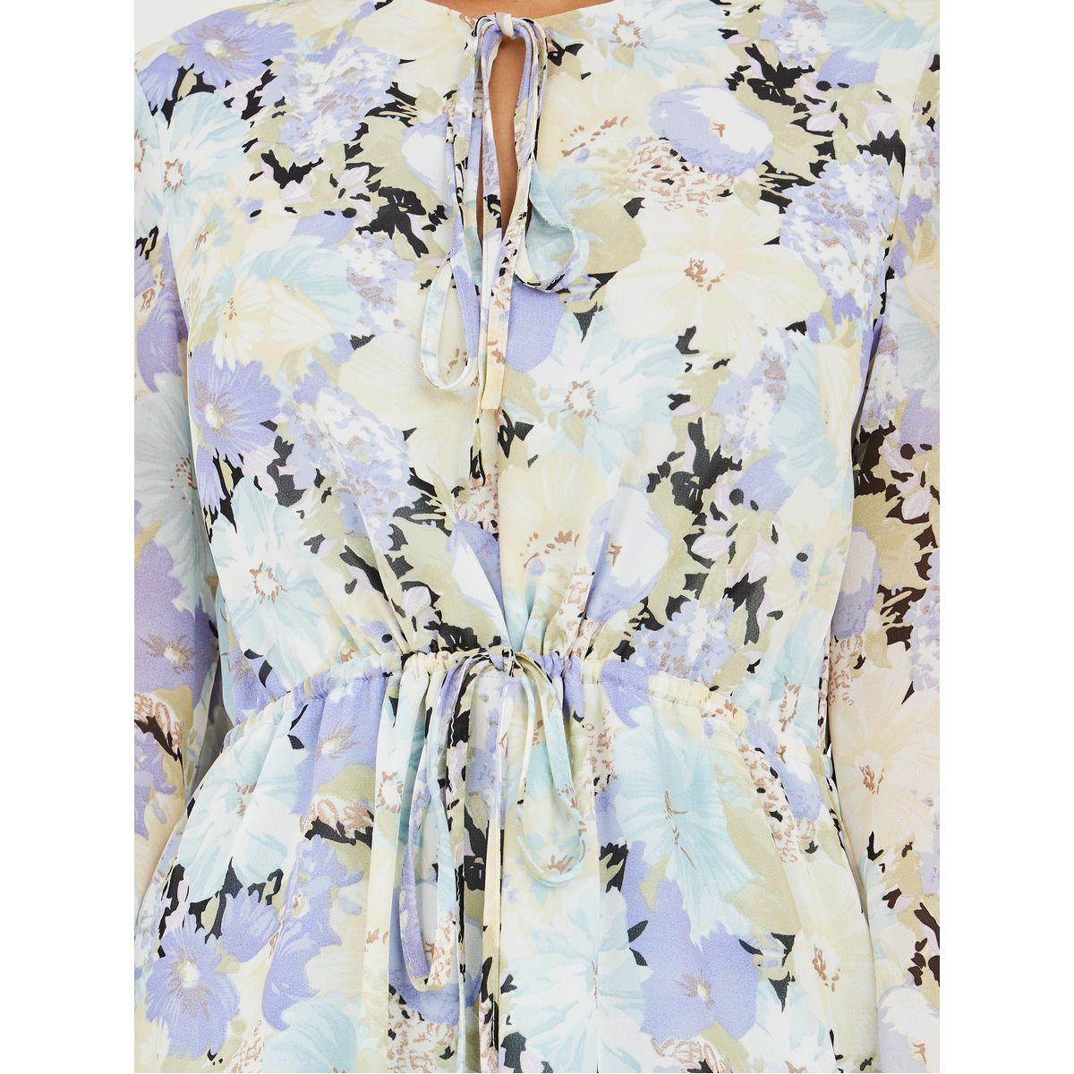 Styli Floral Print Tie Up Neck A-Line Midi Dress-women-clothing-dresses-image-3