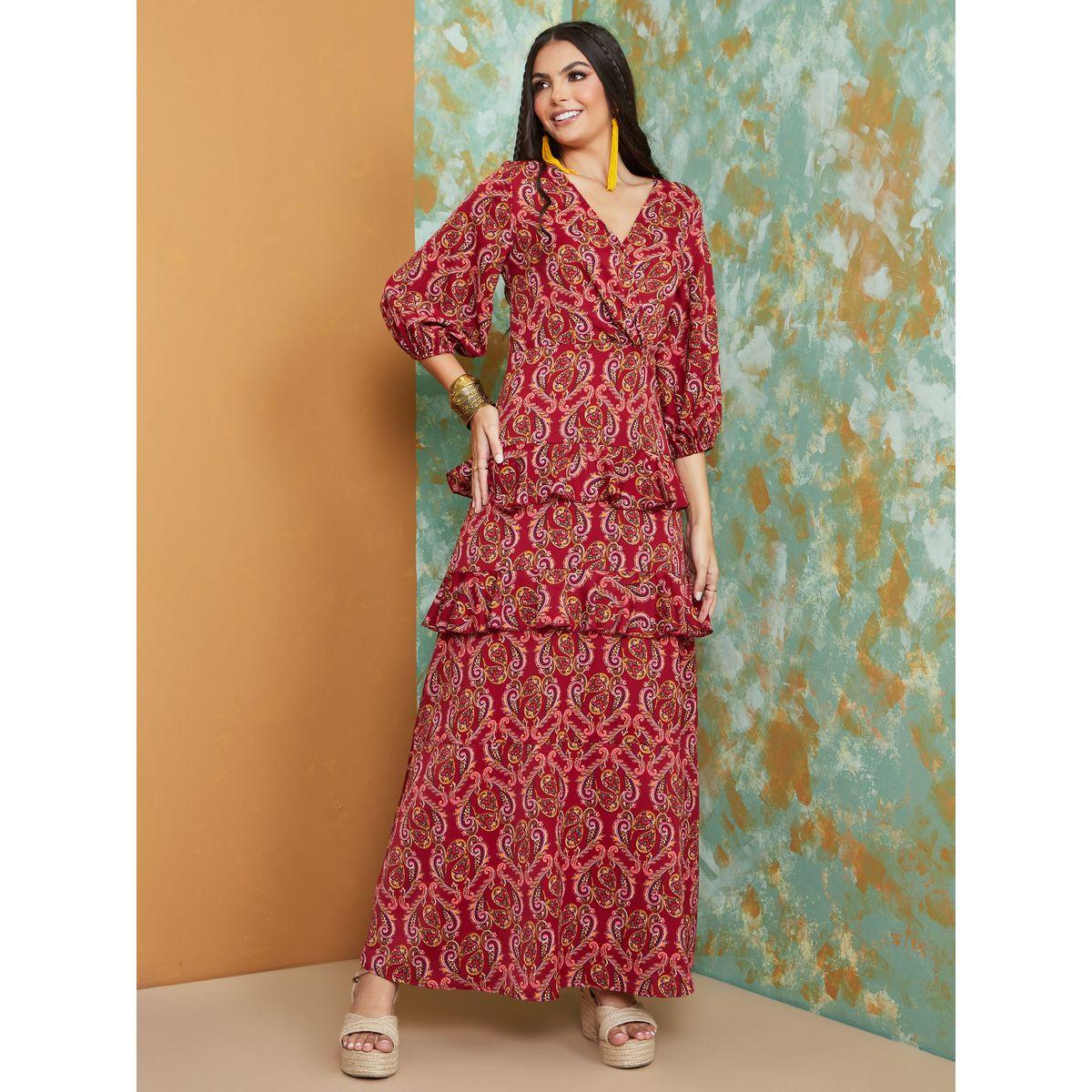 Styli Paisley Print Tiered Maxi Dress-women-clothing-dresses-image-1