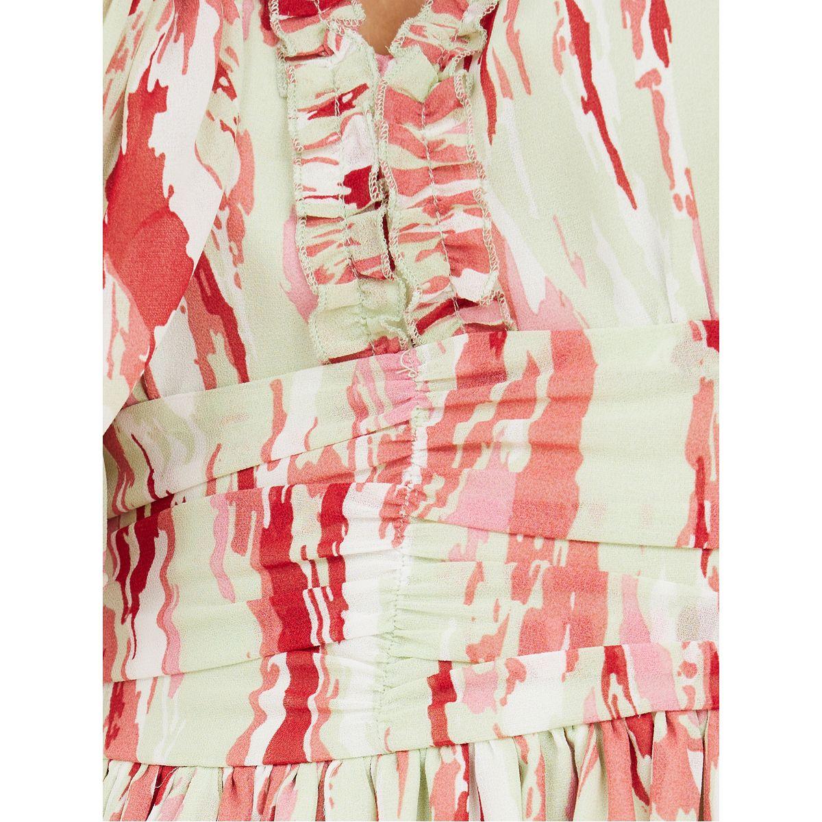 Styli  Abstract AOP Ruffle Neck Detail A-Line Maxi Dress-women-clothing-dresses-image-3