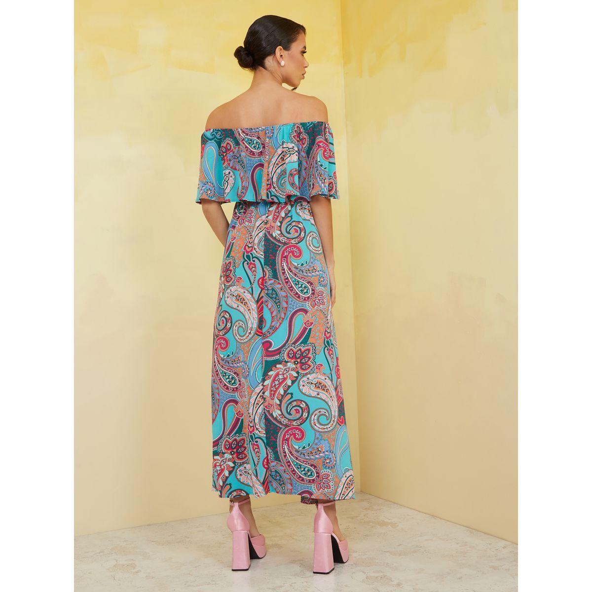 Styli Off Shoulder Paisley Print A-Line Maxi Dress-women-clothing-dresses-image-4