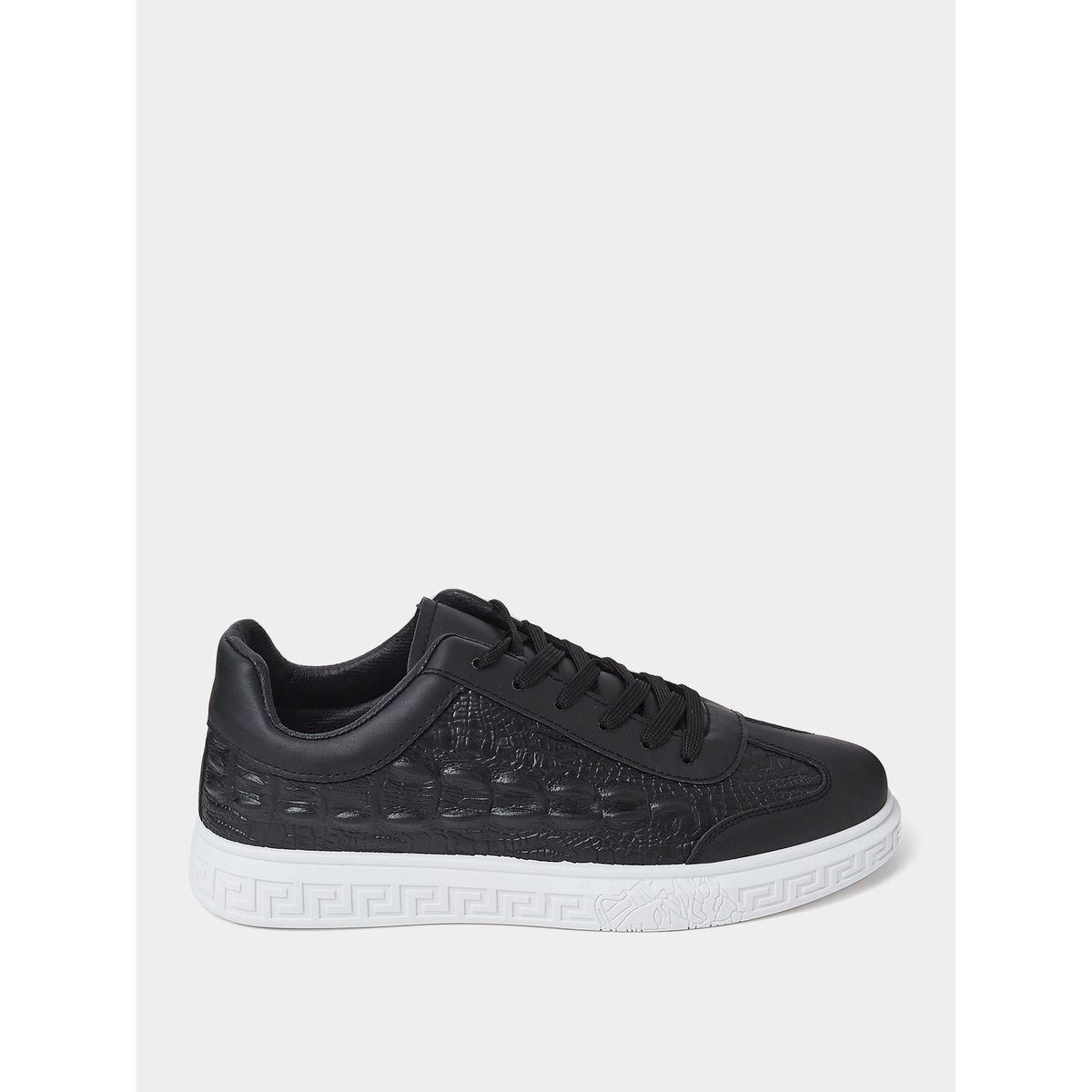 Styli Croc Texture Lace Up Low Cut Sneakers-men-shoes-sneakers-image-1