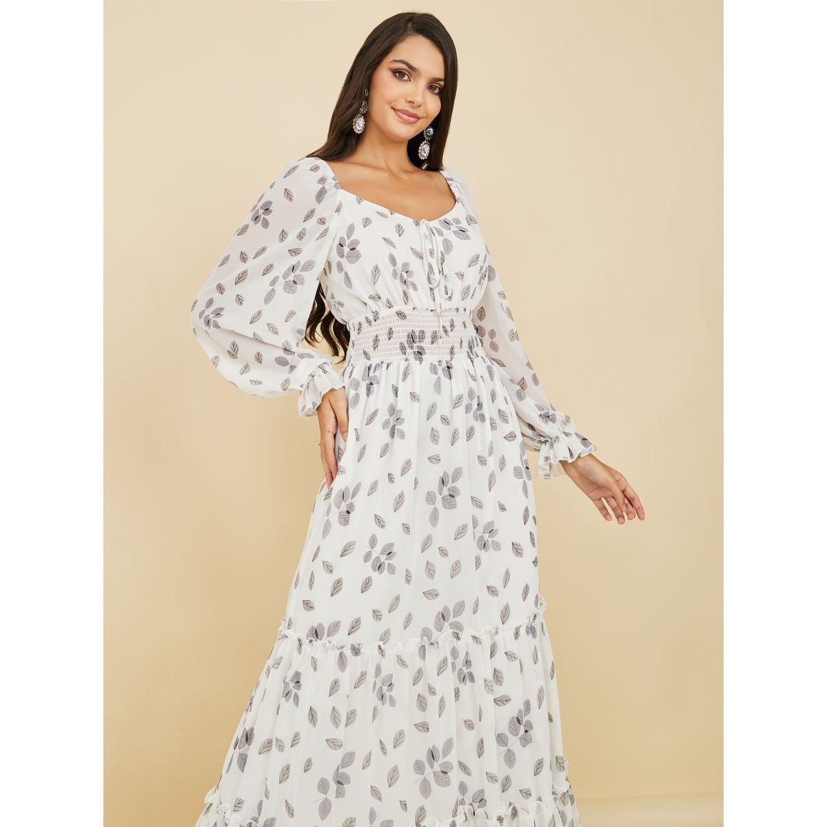 Styli Leaf AOP Smocked Waist Tiered Maxi Dress-women-clothing-dresses-image-2