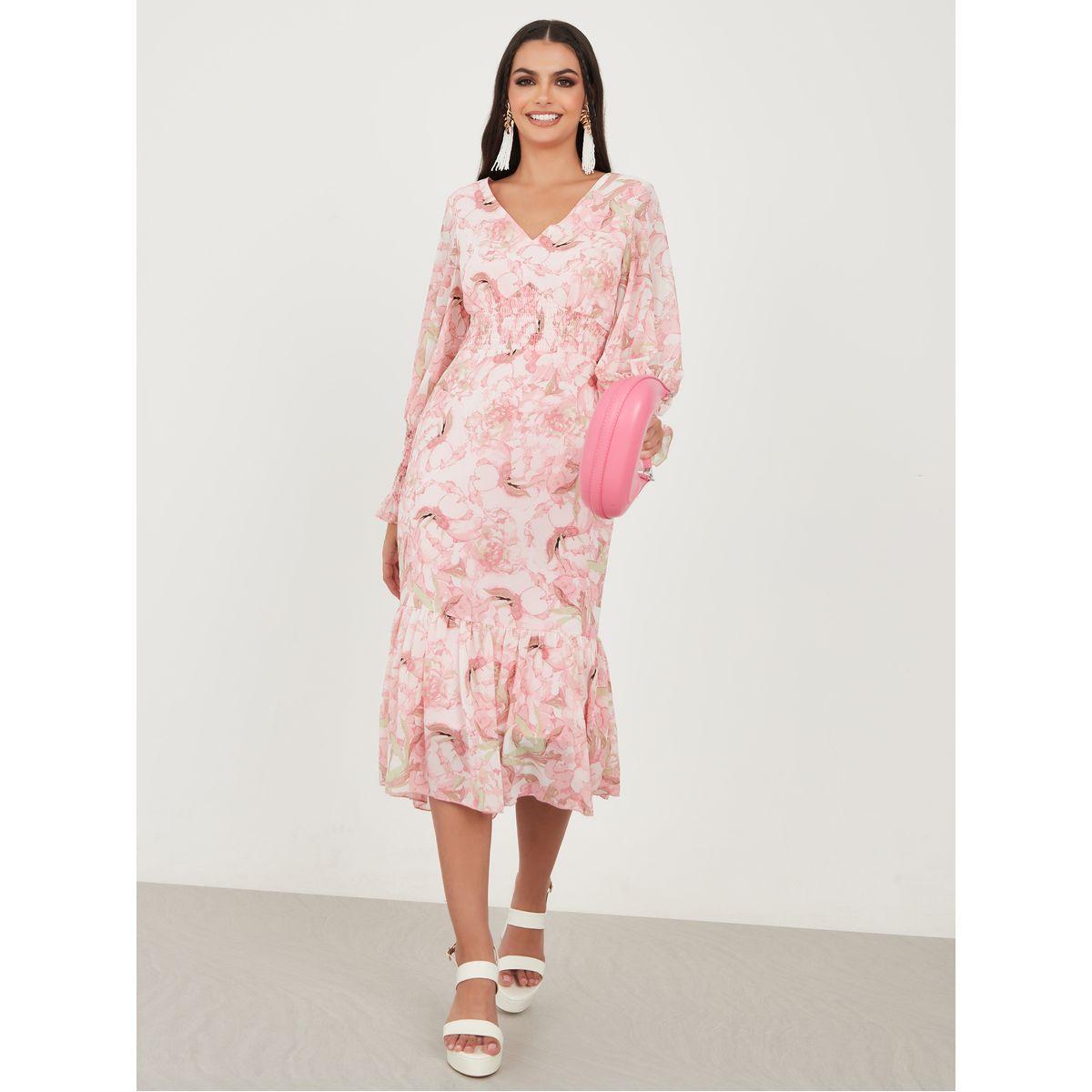فستان ميدي مطبع بزهور-women-clothing-dresses-image-2