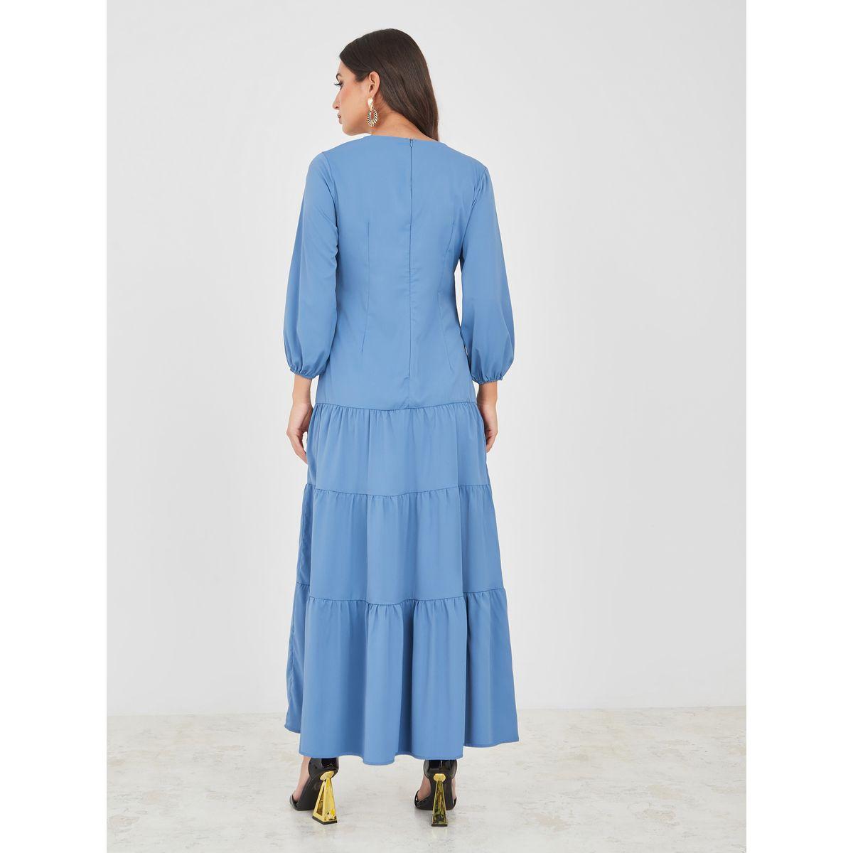 فستان طويل مزين بكسرات وأزرار-women-clothing-dresses-image-4