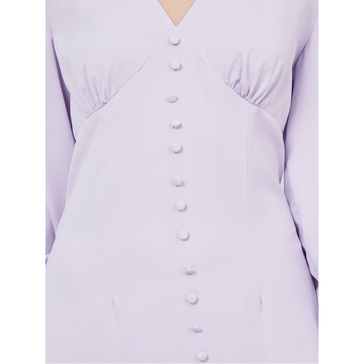 Styli V Neck Button Detail Tiered Maxi Dress-women-clothing-dresses-image-3