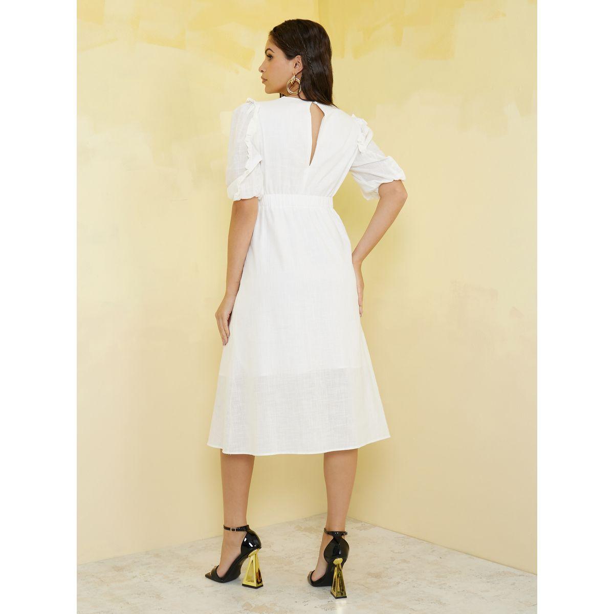 Styli Cuffed Sleeve Embroidered Detail Midi Dress-women-clothing-dresses-image-4