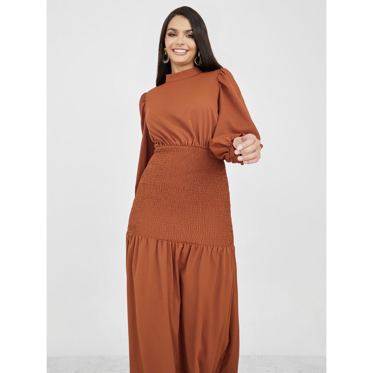 فستان طويل كاجوال بأكمام مكبلة-women-clothing-dresses-image-2