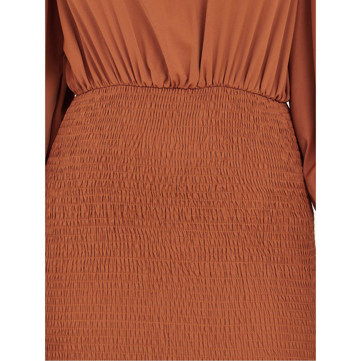 Styli Cuffed Sleeve Shirred Waist A-Line Maxi Dress-women-clothing-dresses-image-3