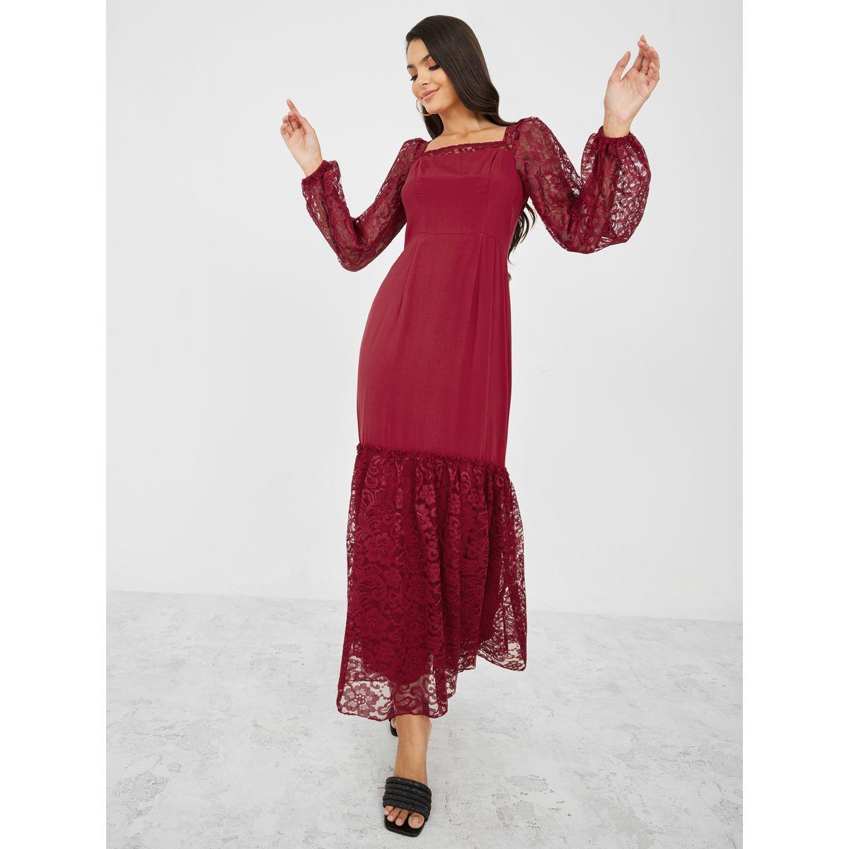 فستان طويل بتفاصيل الدانتيل-women-clothing-dresses-image-2