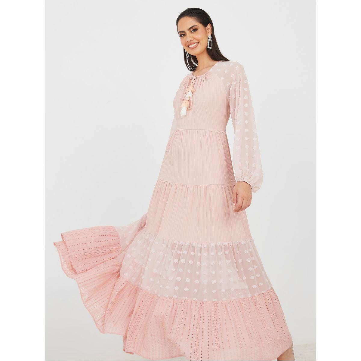 Styli Limited  Dobby Broderie Tiered Maxi Dress-women-clothing-dresses-image-2