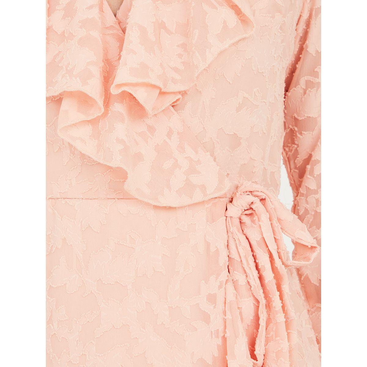 Styli Limited Jacquard Wrap Maxi Dress with Ruffle Detail-women-clothing-dresses-image-3