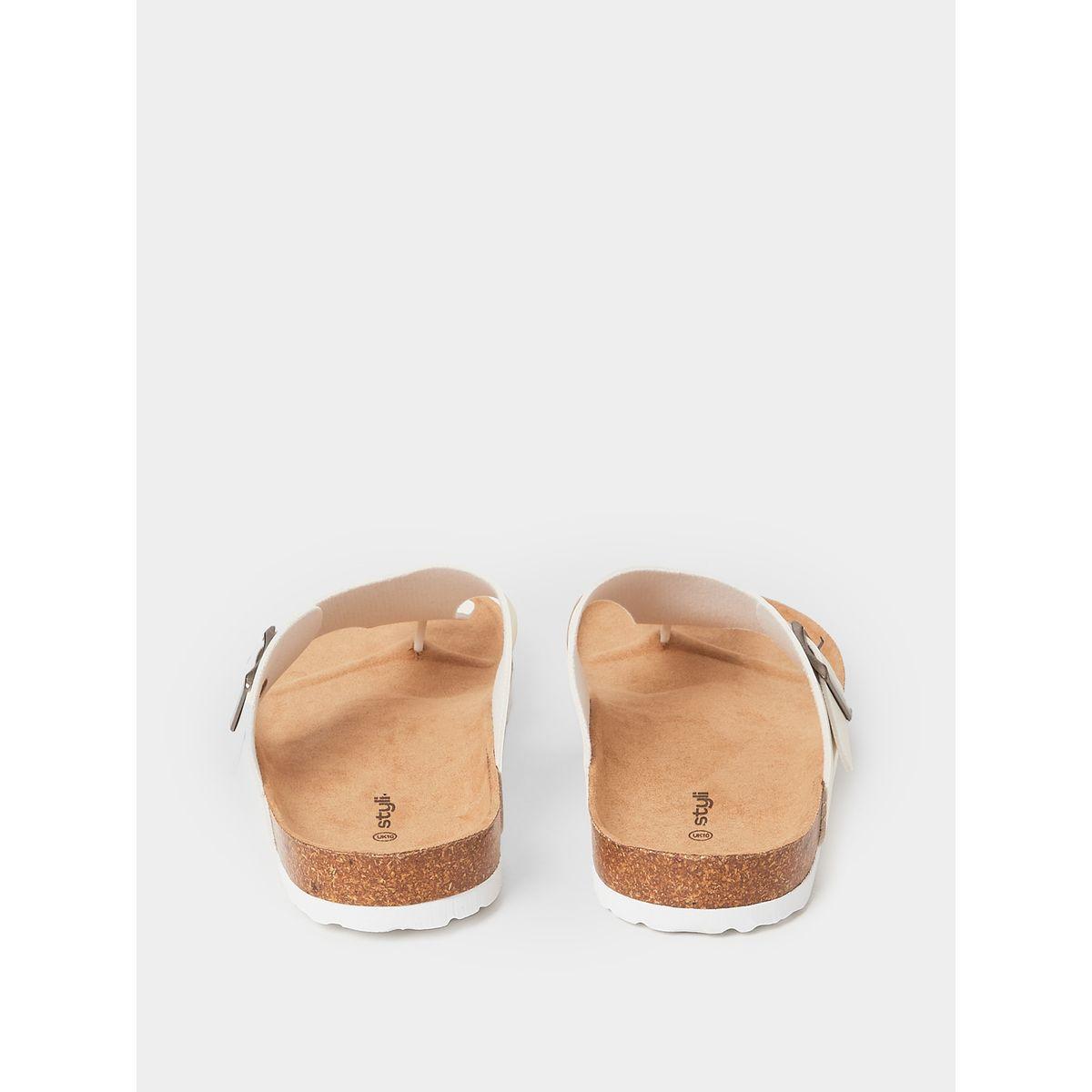 Styli Thong Buckle Detail Slip On Sandals-men-shoes-sandals-image-3