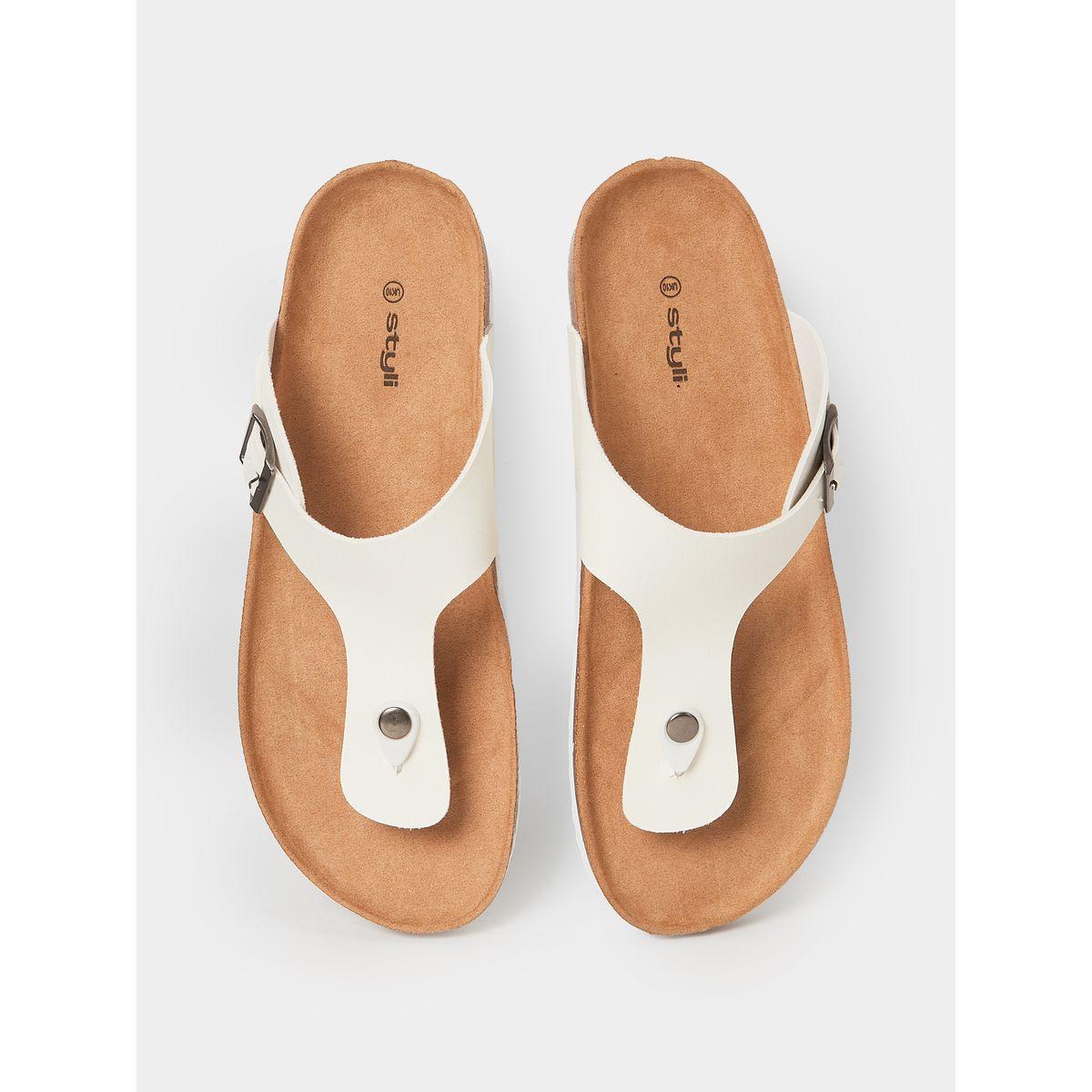 Styli Thong Buckle Detail Slip On Sandals-men-shoes-sandals-image-5
