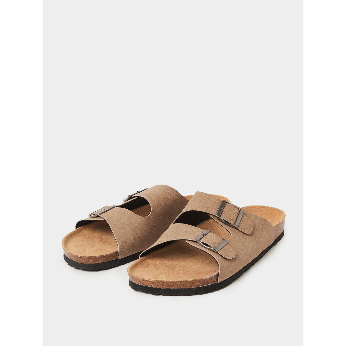 Styli Buckle Strap Detail Slip On Sandals-men-shoes-sandals-image-2