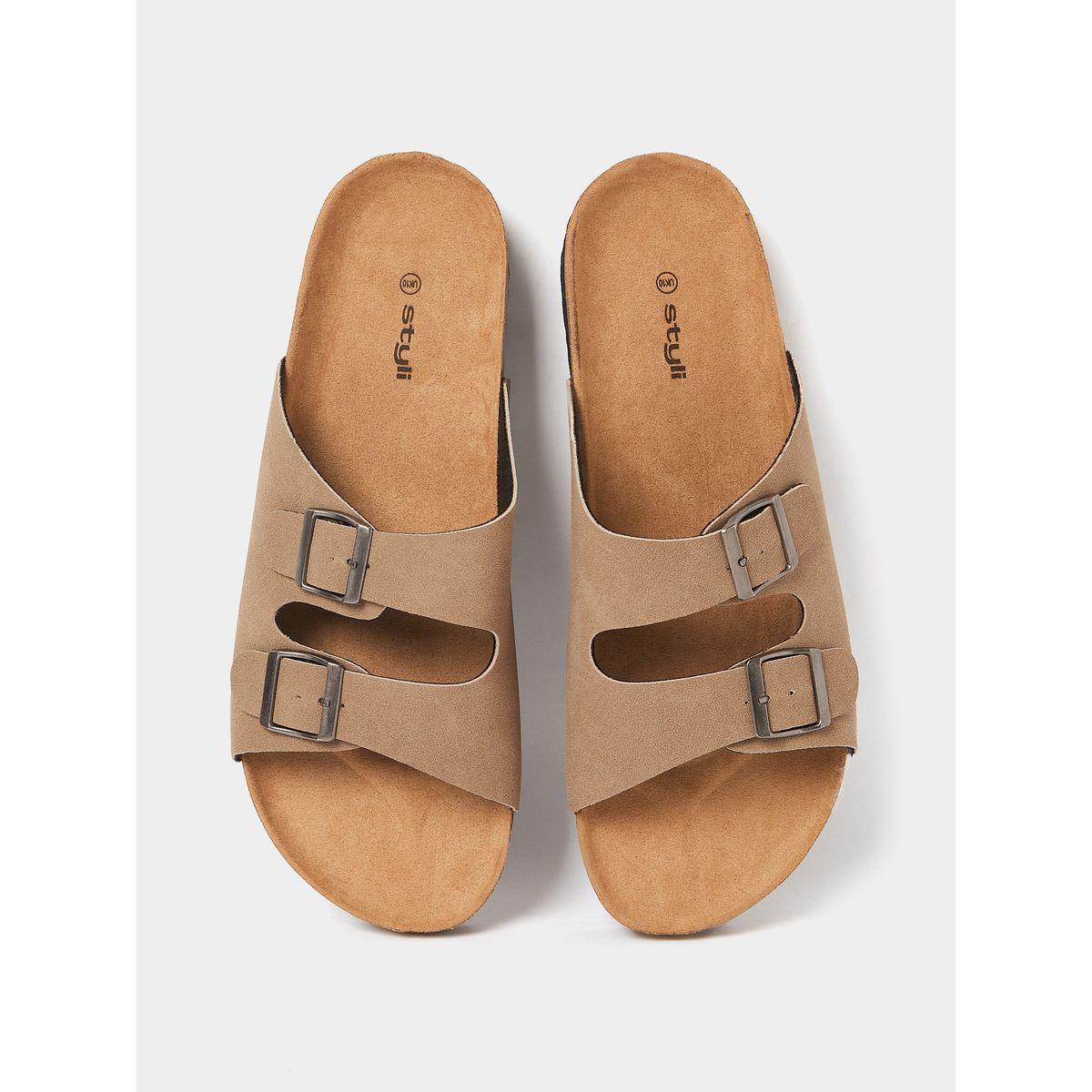 Styli Buckle Strap Detail Slip On Sandals-men-shoes-sandals-image-5