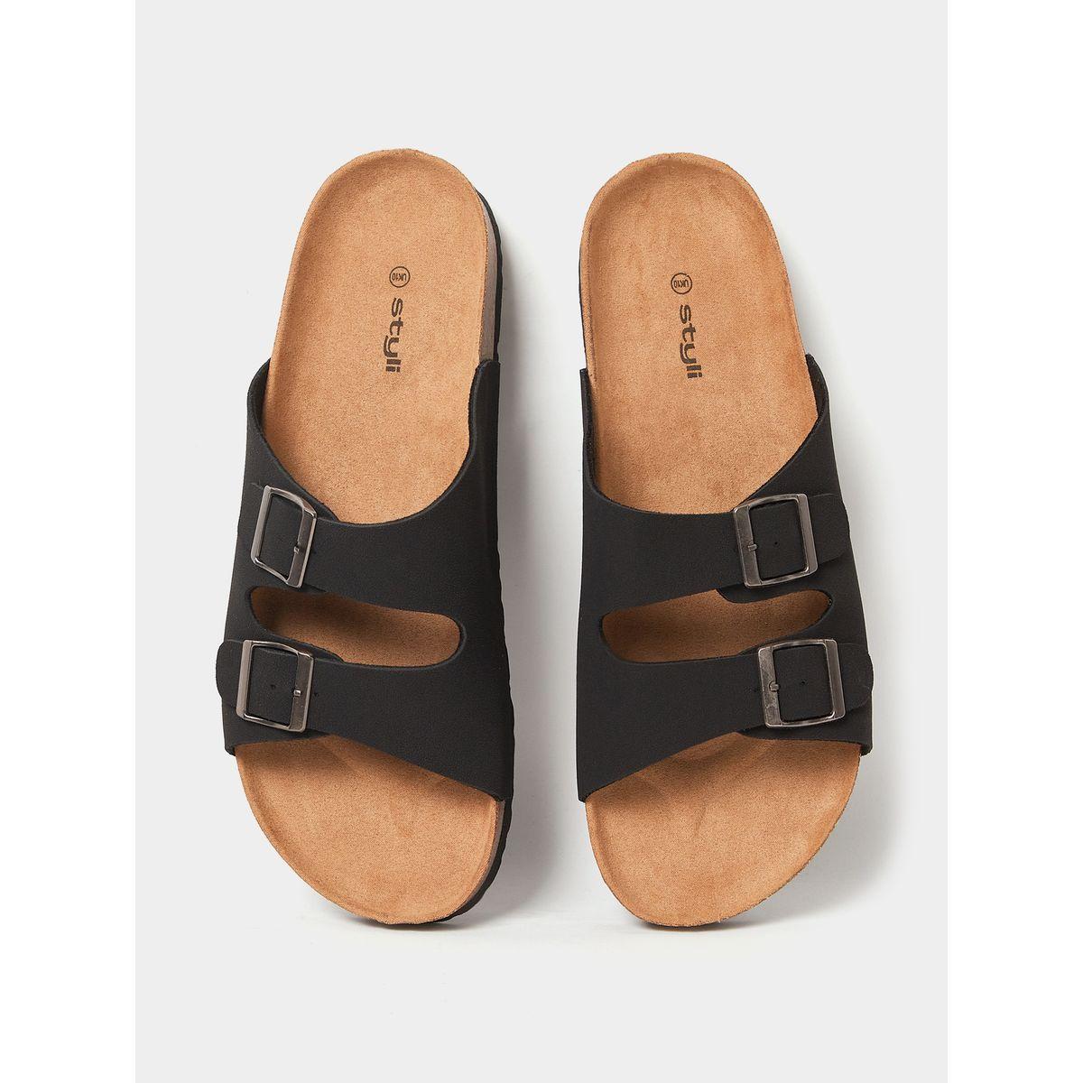 Styli Buckle Strap Detail Slip On Sandals-men-shoes-sandals-image-5