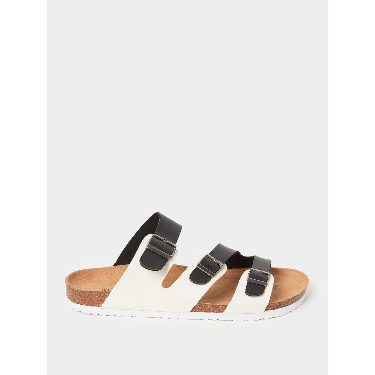 Styli Colorblock Strap Buckle Detail Slip On Sandals-men-shoes-sandals-image-1