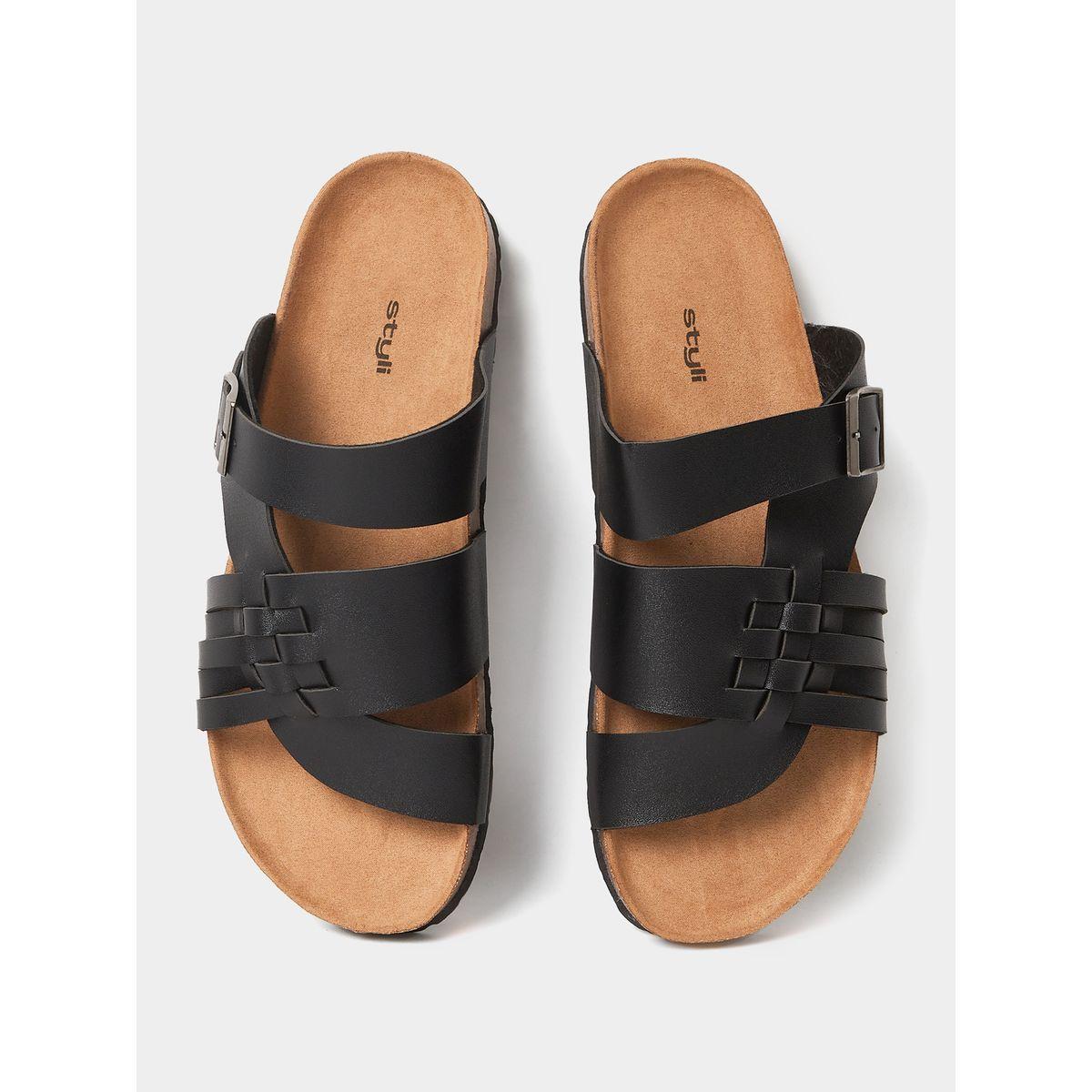 Styli Buckle Metal Pin Detail Strappy Sandals-men-shoes-sandals-image-5