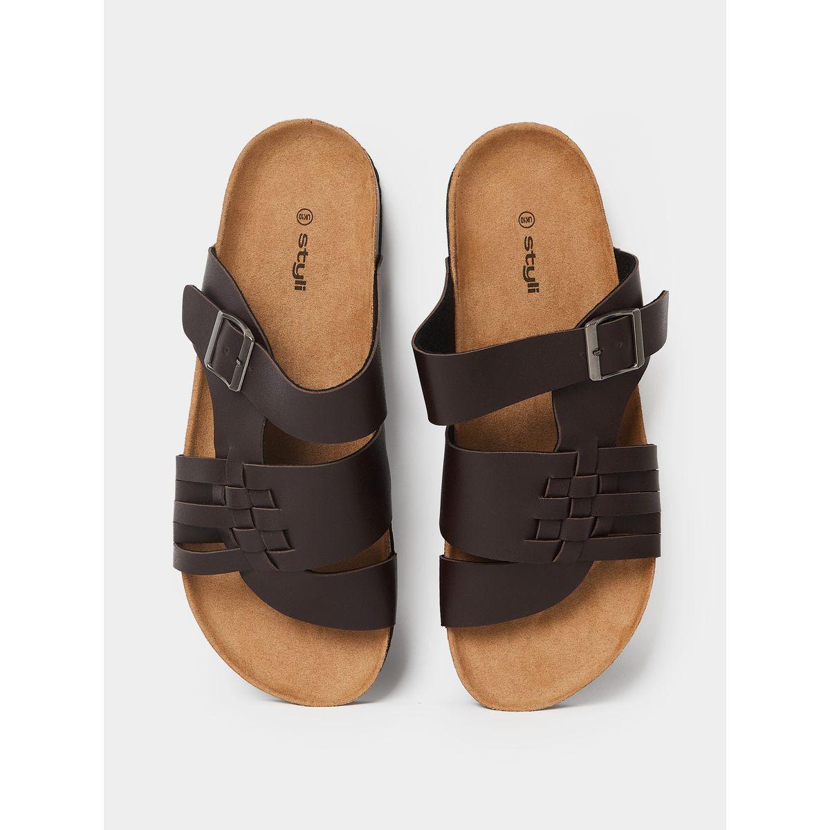 Styli Buckle Metal Pin Detail Strappy Sandals-men-shoes-sandals-image-5