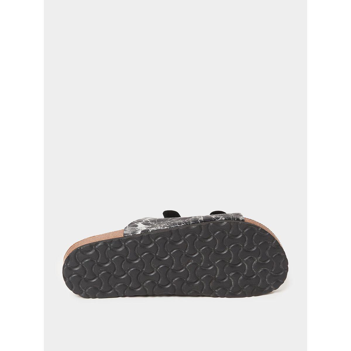 Styli Printed Strap Buckle Detail Slip On Sandals-men-shoes-sandals-image-6