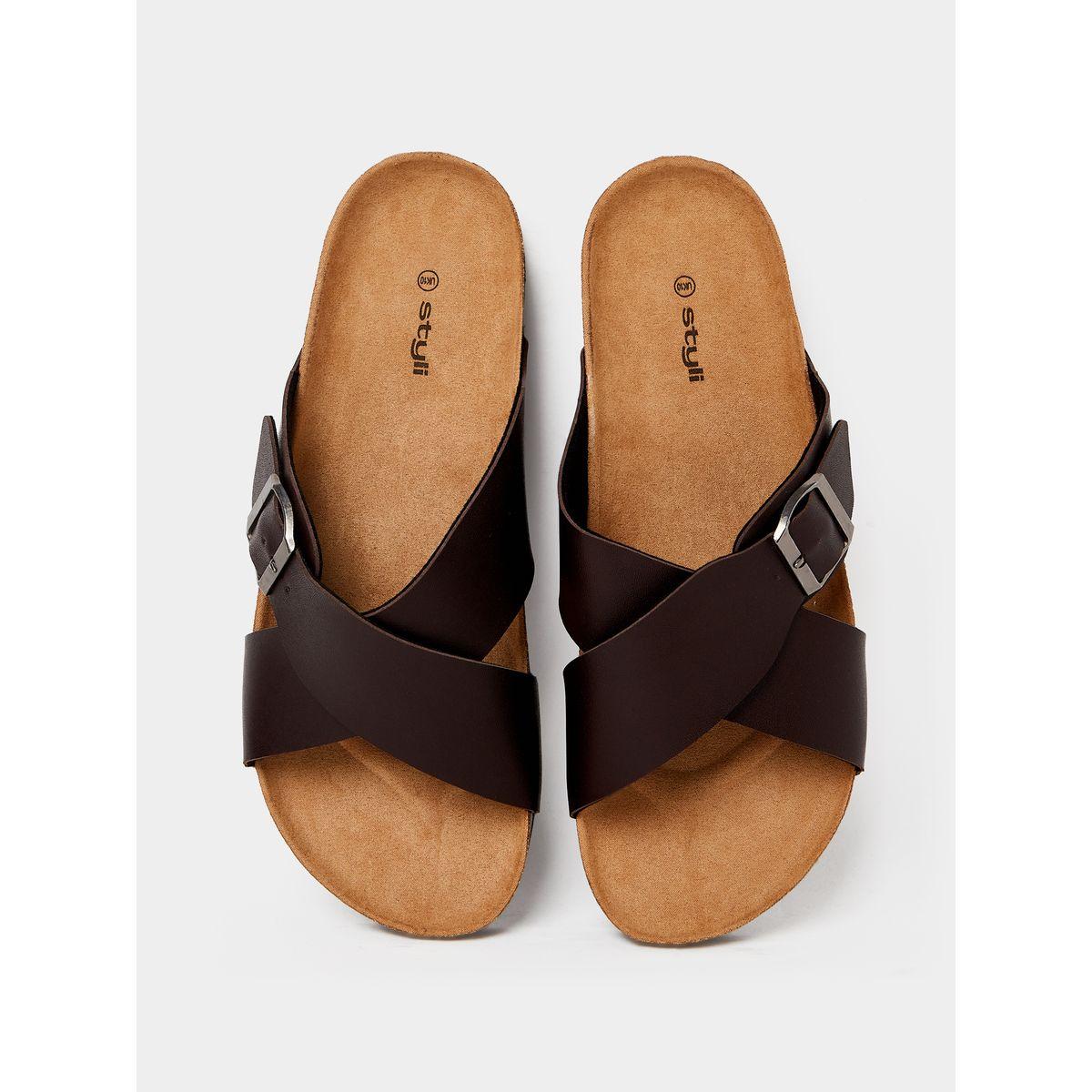 صندل مزين بابزيم معدني-men-shoes-sandals-image-5
