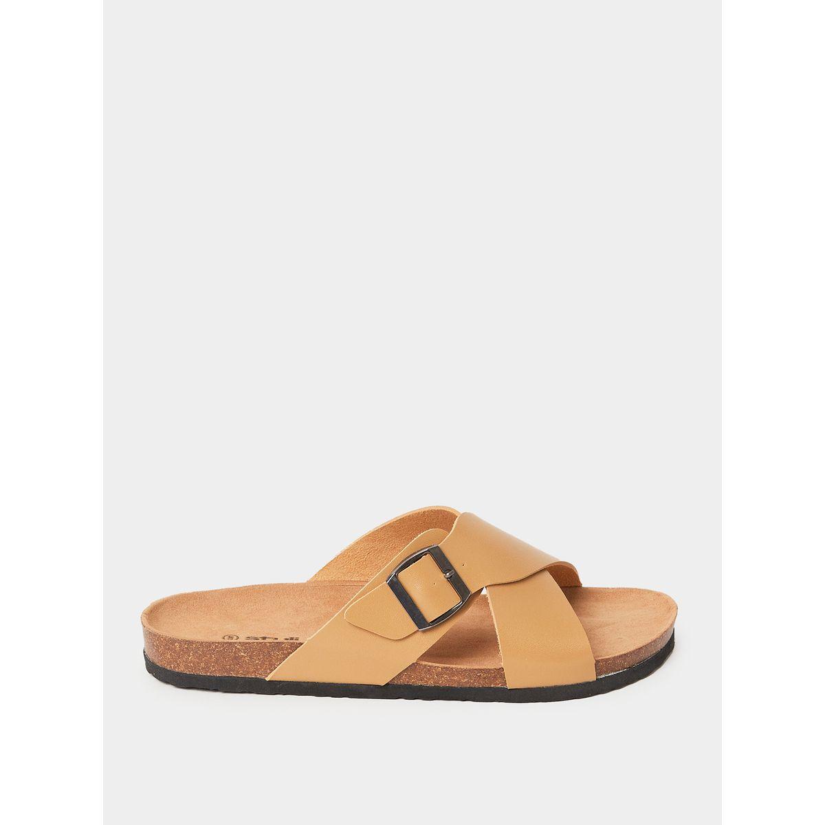 Styli Crossed Straps Metal Buckle Detail Sandals-men-shoes-sandals-image-1
