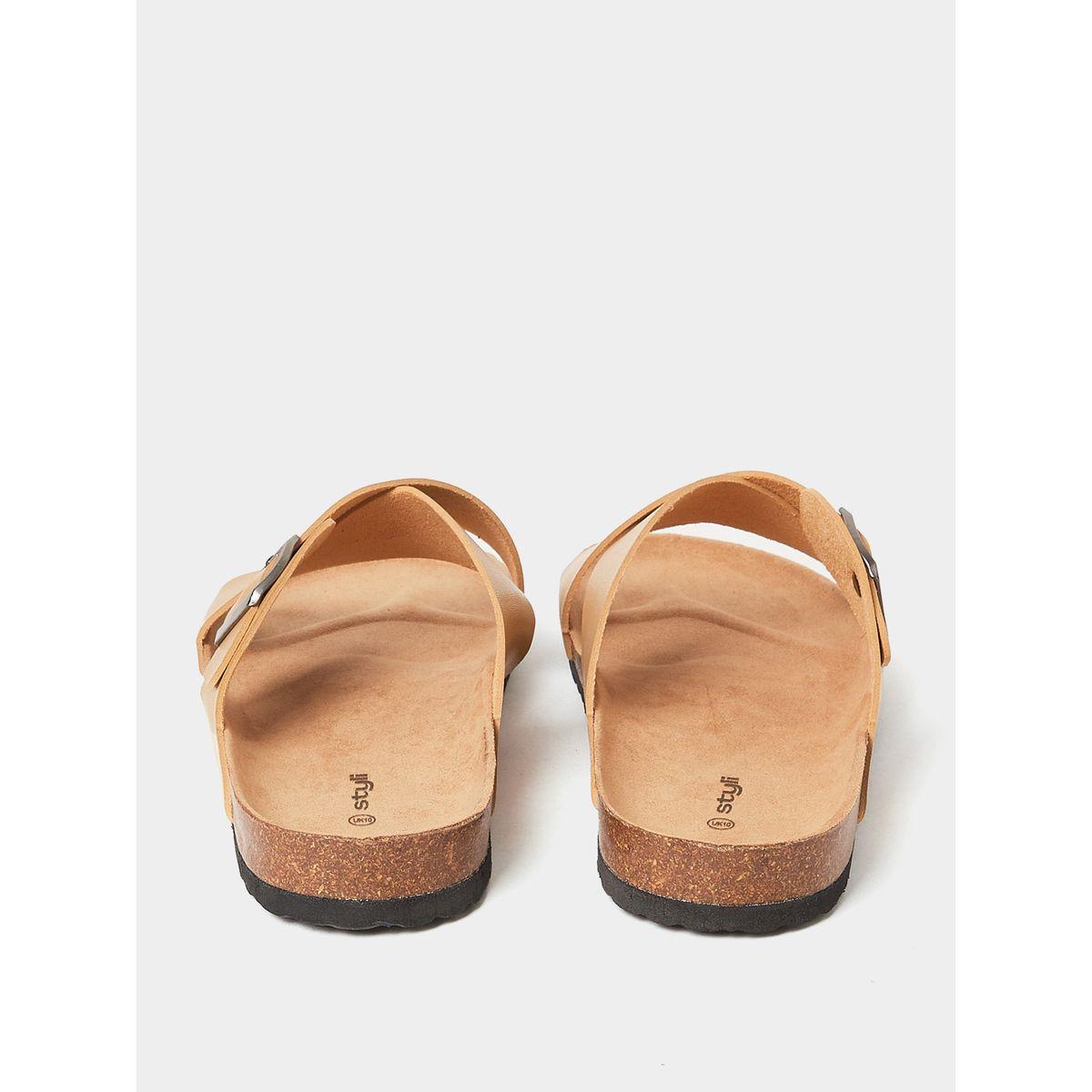 Styli Crossed Straps Metal Buckle Detail Sandals-men-shoes-sandals-image-3