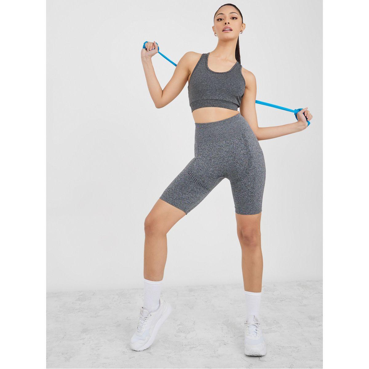 Styli Active Seamless Melange Active Cycling Shorts-women-clothing-sportswearandactivewear-bottoms-image-1