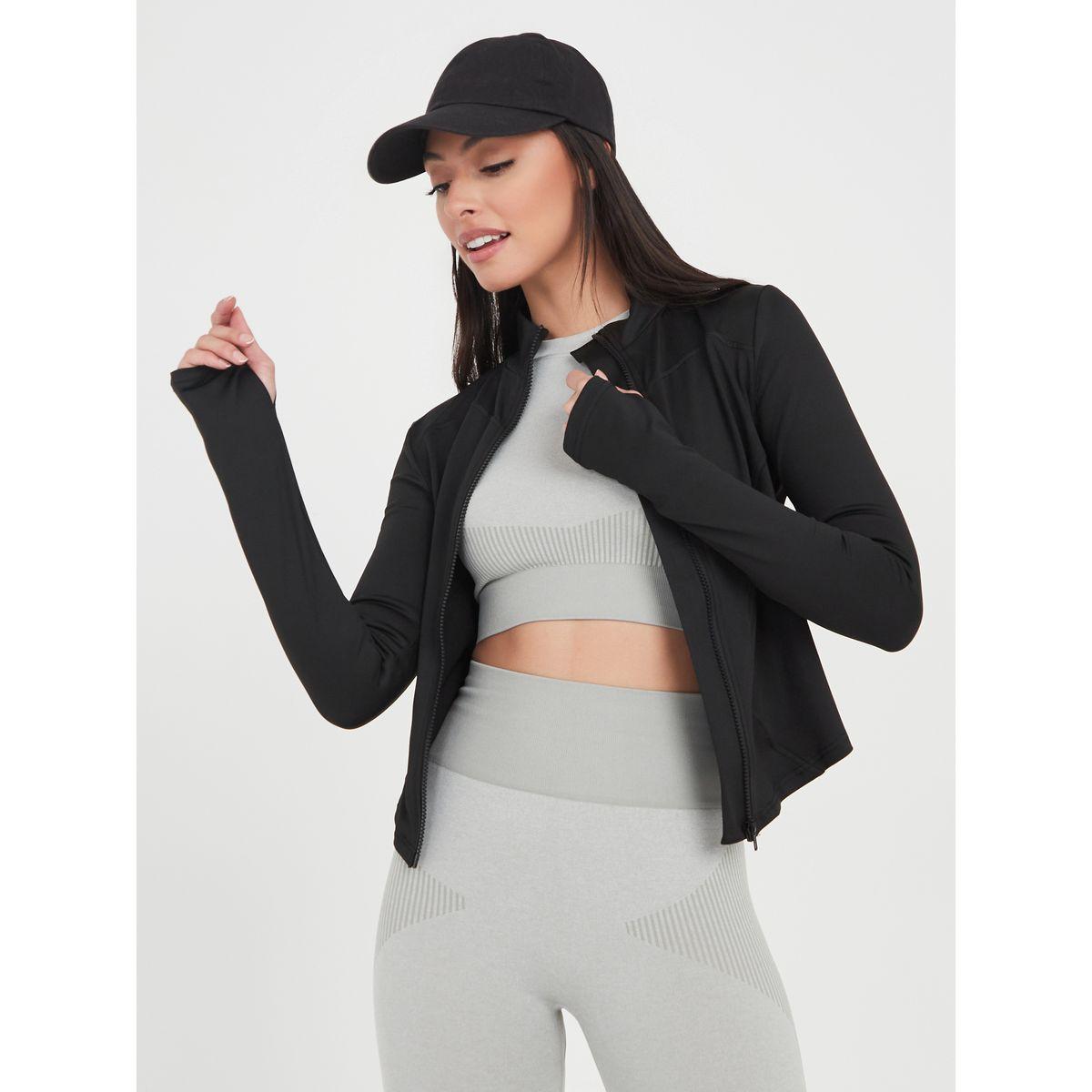 Styli Active Thumbhole Long Sleeves Piped Fitting Activewear Jacket-women-clothing-sportswearandactivewear-coatsandjackets-jackets-image-1
