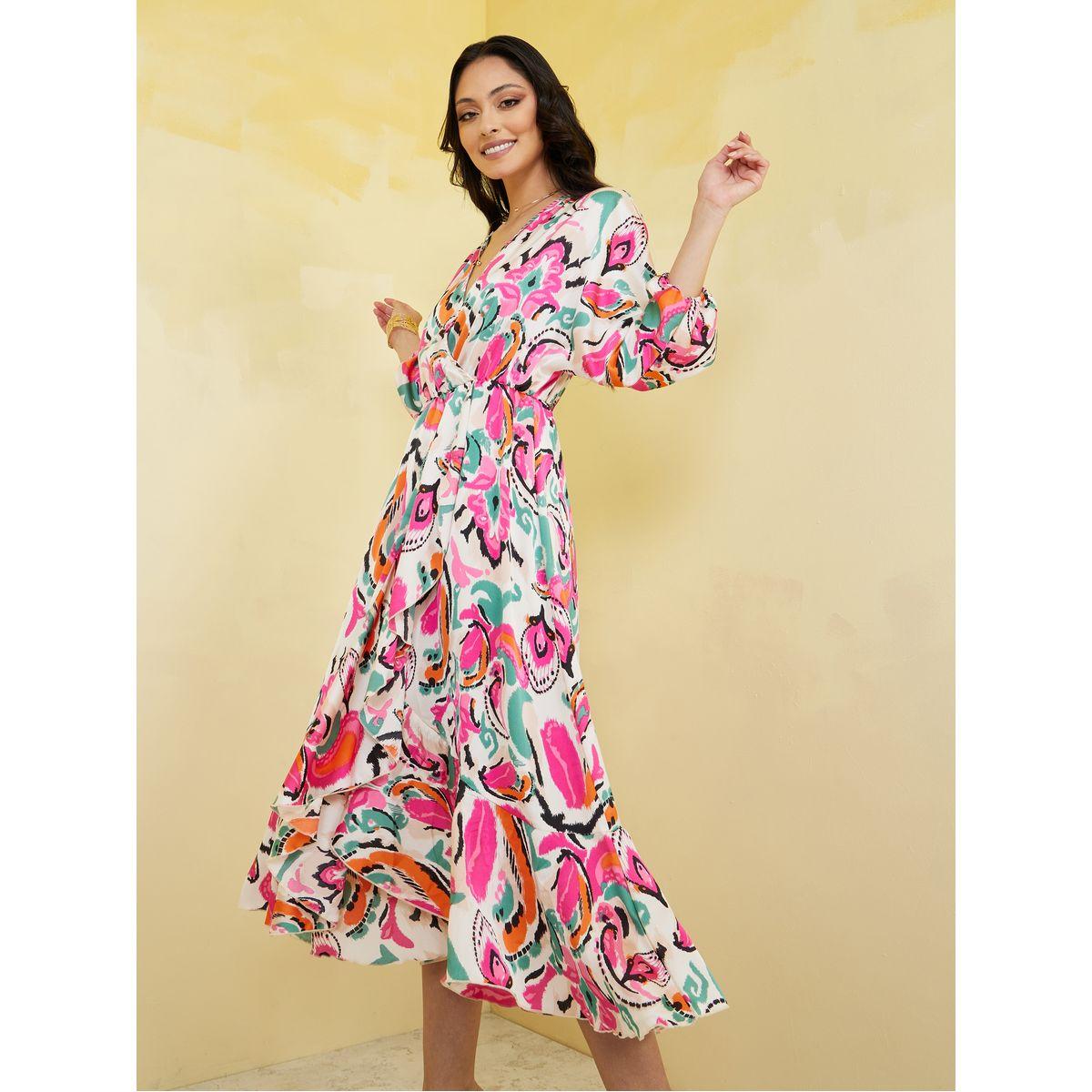 Styli All Over Print Wrap Front A-Line Midi Dress-women-clothing-dresses-image-1