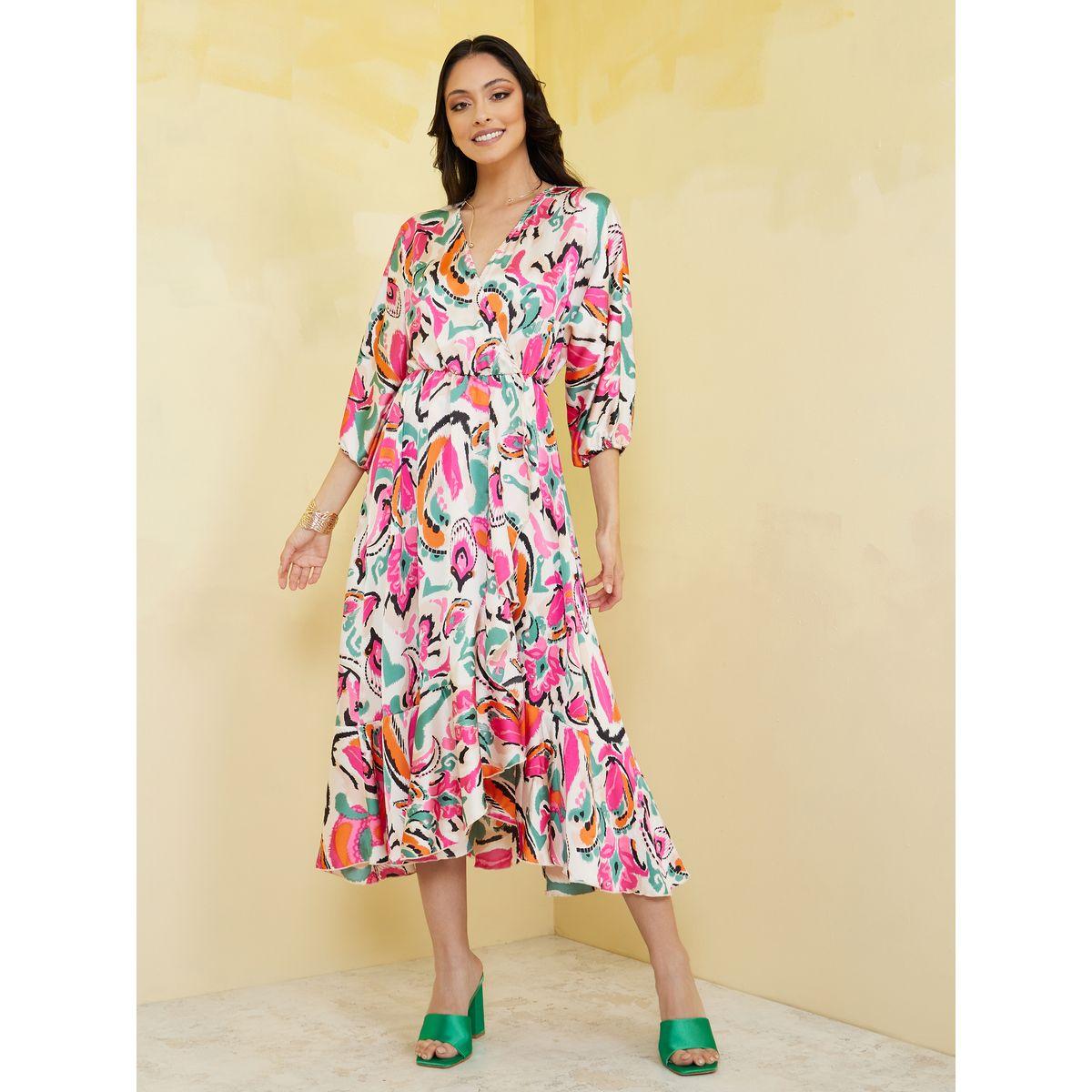 Styli All Over Print Wrap Front A-Line Midi Dress-women-clothing-dresses-image-2