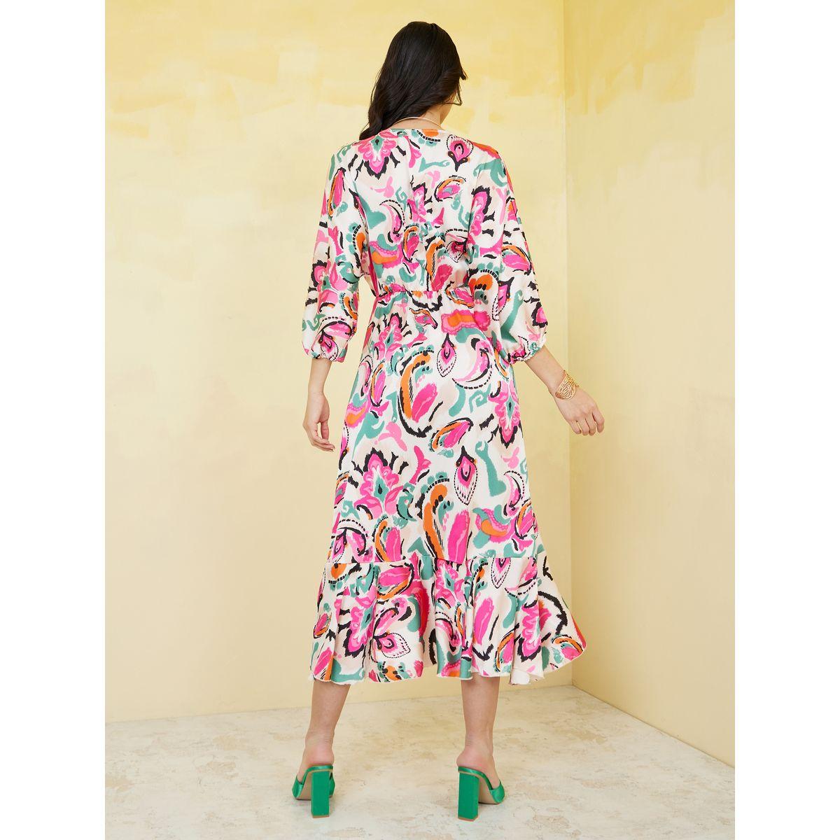 Styli All Over Print Wrap Front A-Line Midi Dress-women-clothing-dresses-image-4