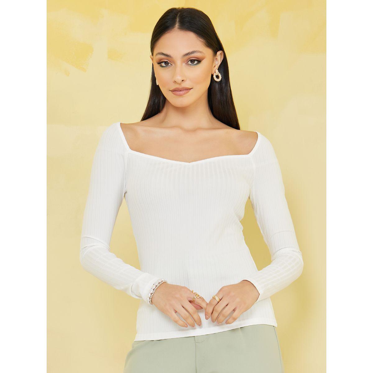 تيشيرت مضلع بأكمام طويلة-women-clothing-tshirts-image-4