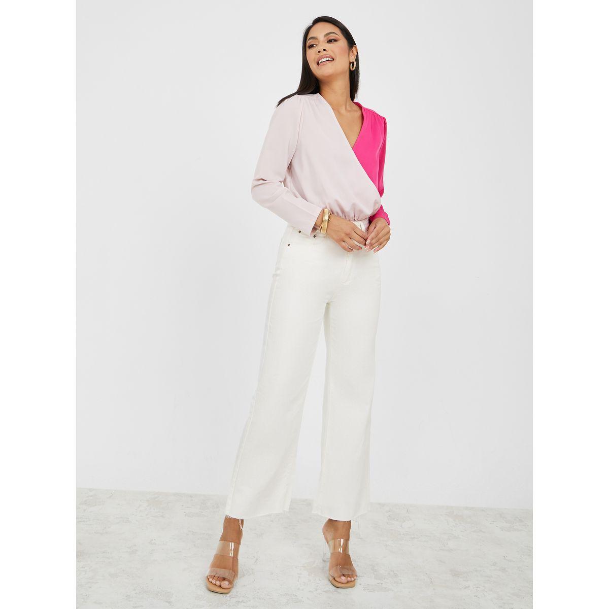 Styli Colorblock Wrap Front Regular Fit Bodysuit-women-clothing-shirtsandblouses-blouses-image-2