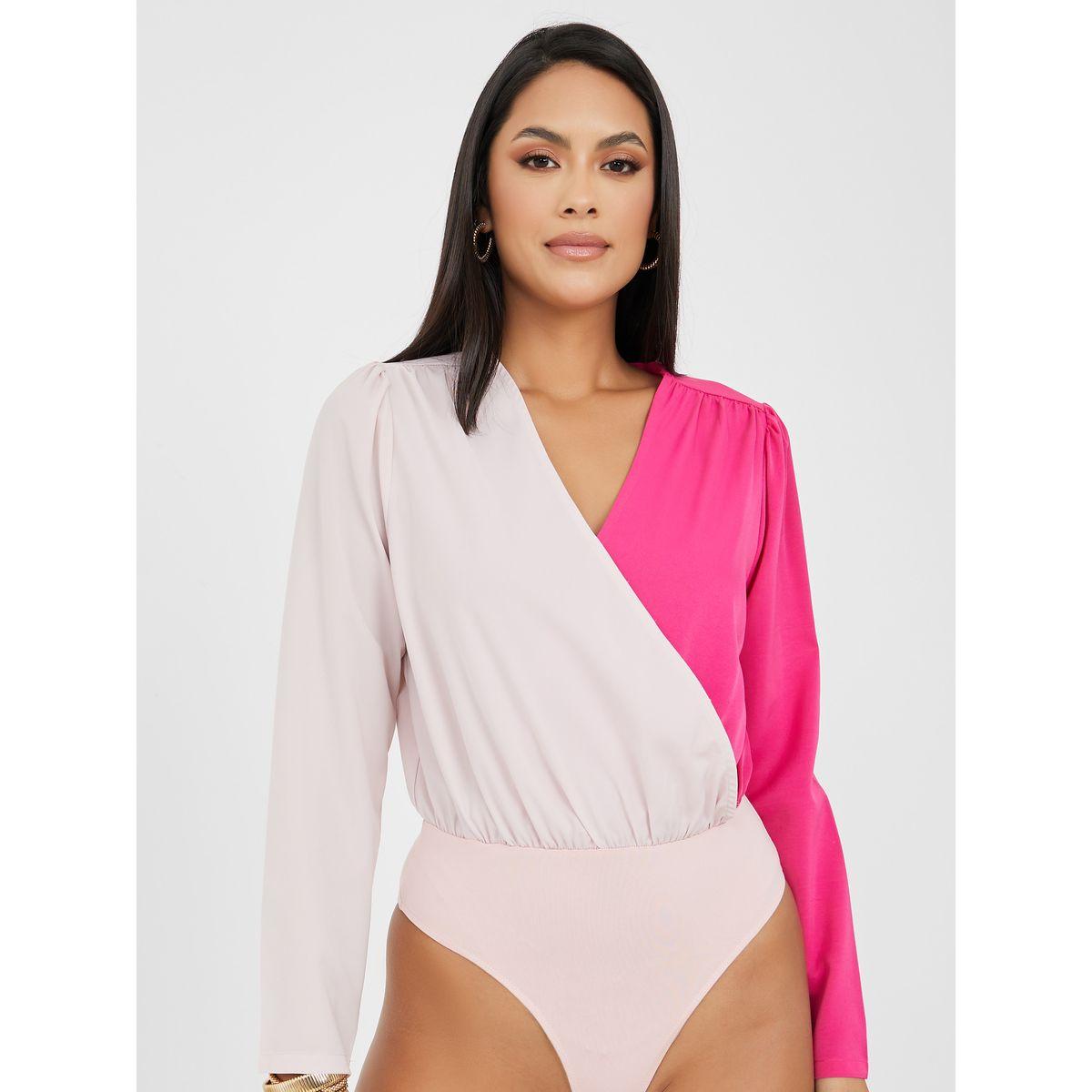 Styli Colorblock Wrap Front Regular Fit Bodysuit-women-clothing-shirtsandblouses-blouses-image-3