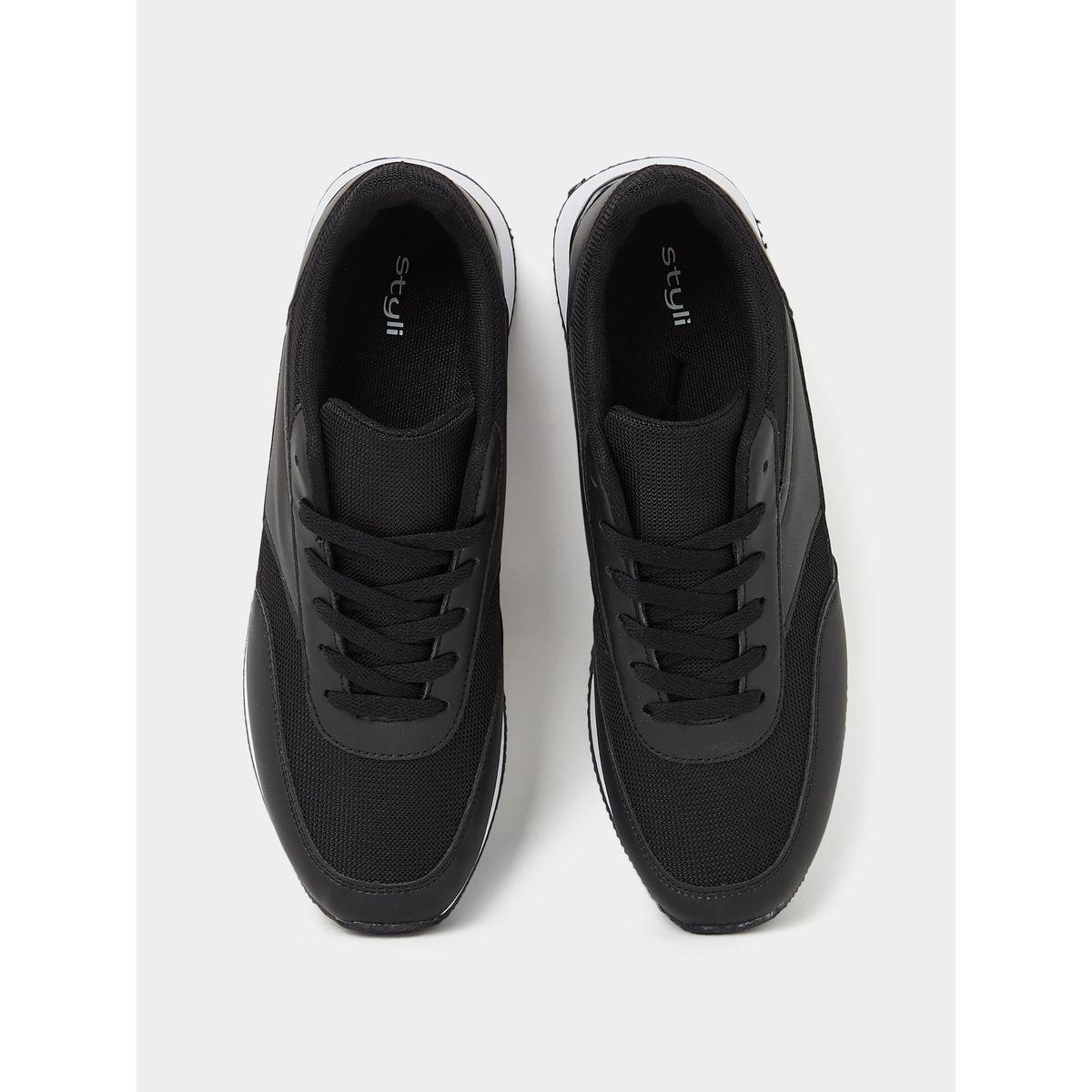 Styli Mesh Detail Upper Lace Up Sneakers-men-shoes-sneakers-image-5