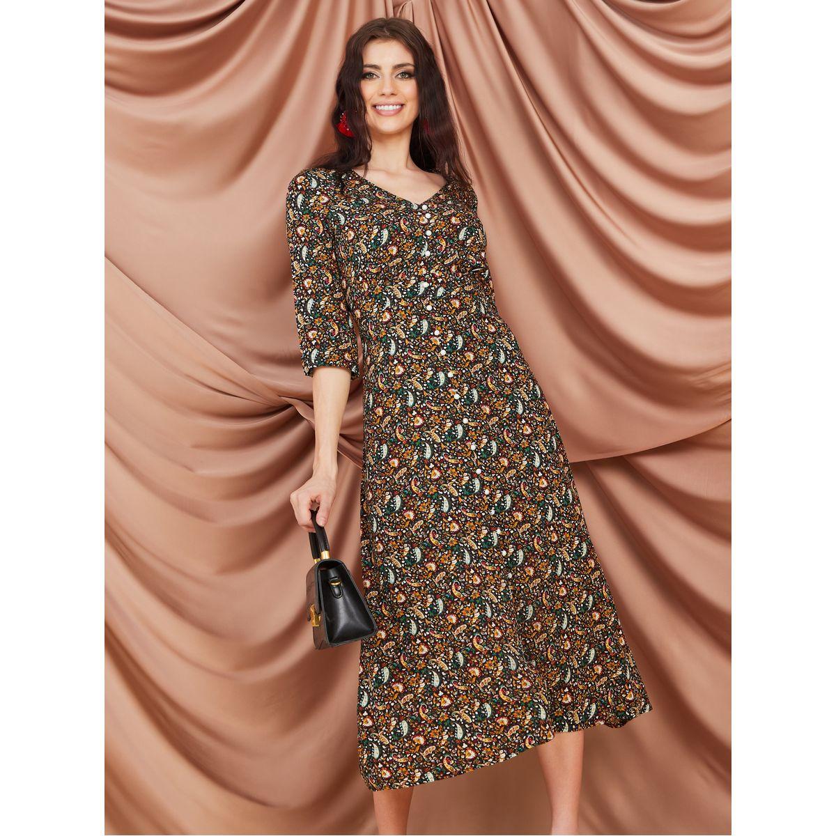 Styli Bohemein Print A-Line Midi Dress-women-clothing-dresses-image-1