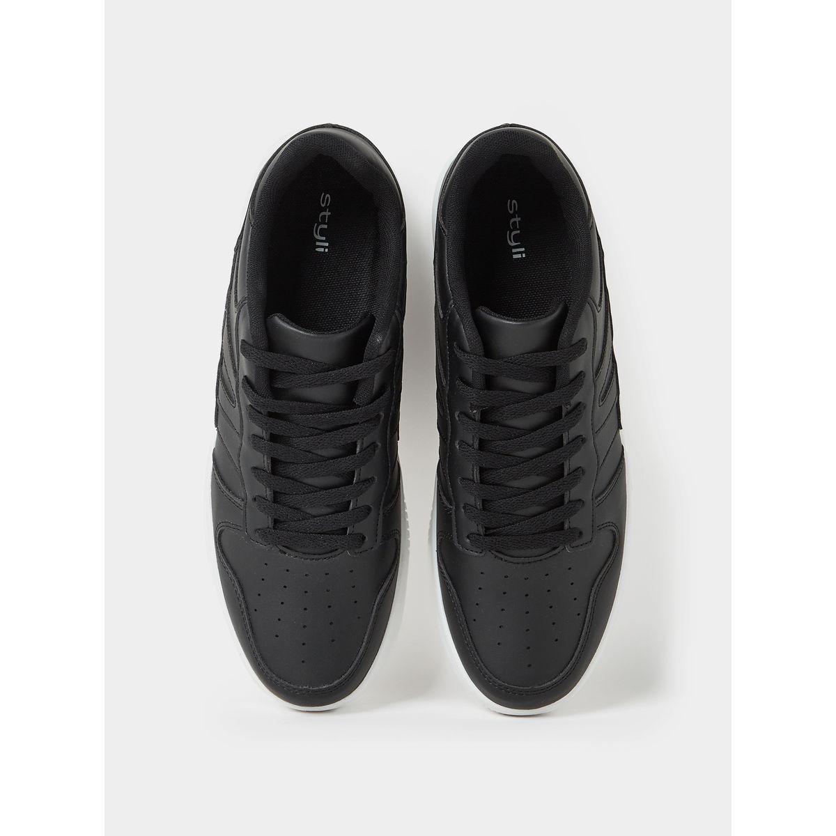 Styli Solid Lace Up Canvas Sneakers-men-shoes-sneakers-image-5
