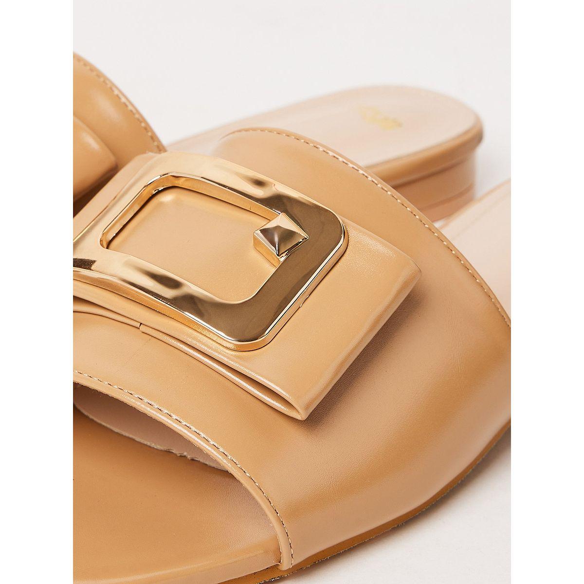 Styli Metal Accent Single Band Flat Sandal-women-shoes-sandals-flats-image-5