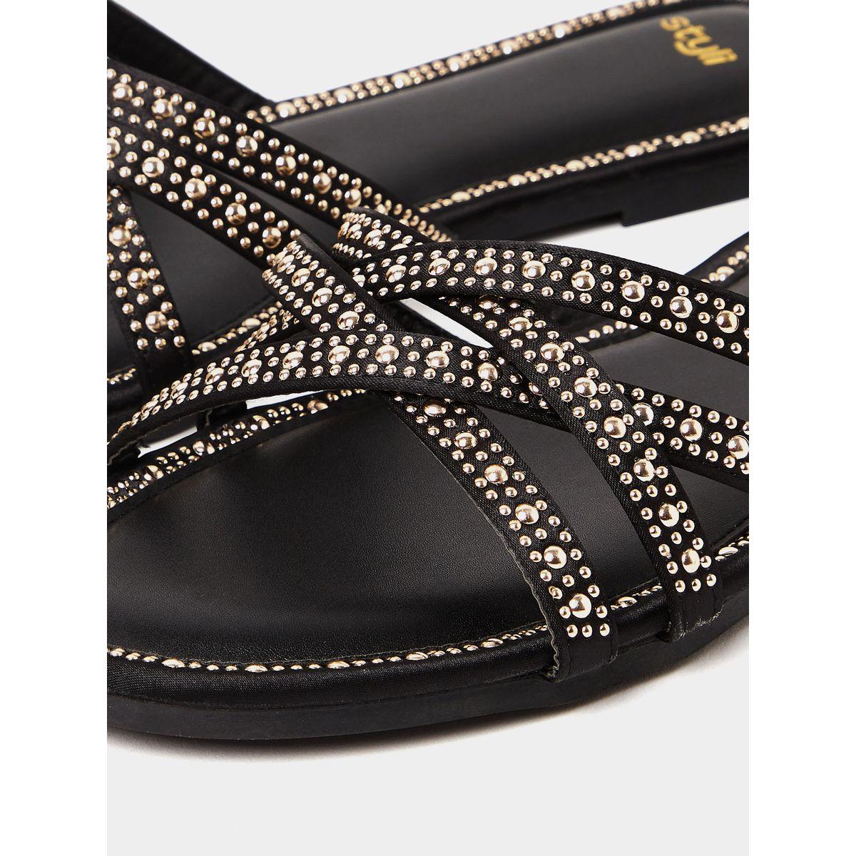 صندل فلات بسيور كروس-women-shoes-sandals-flats-image-5