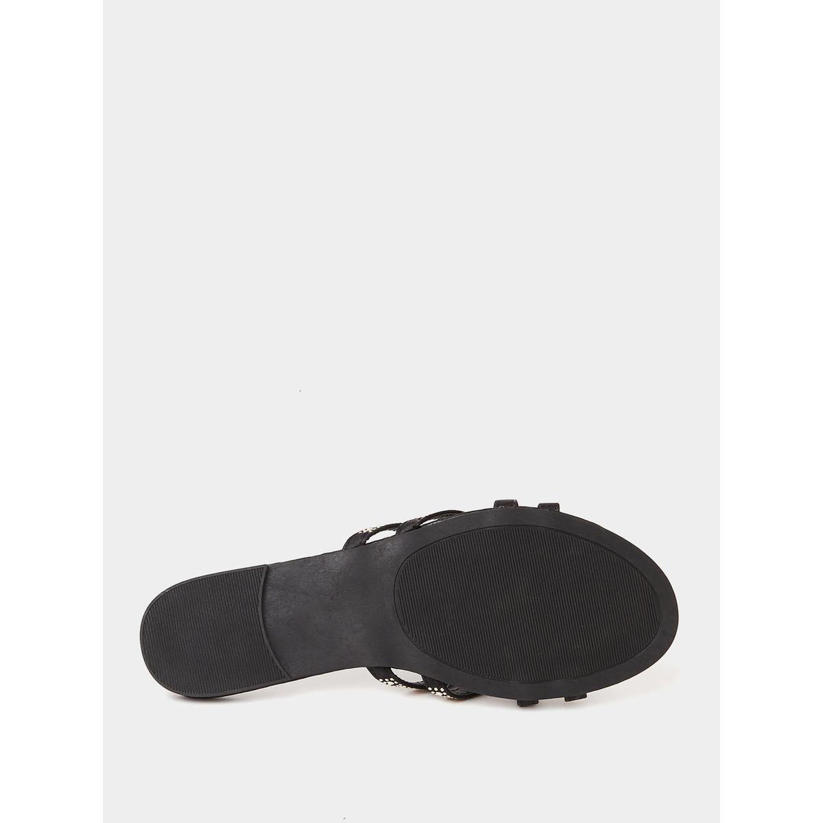 Styli Embellished Stud Detail Cross Strap Flat Sandals-women-shoes-sandals-flats-image-7
