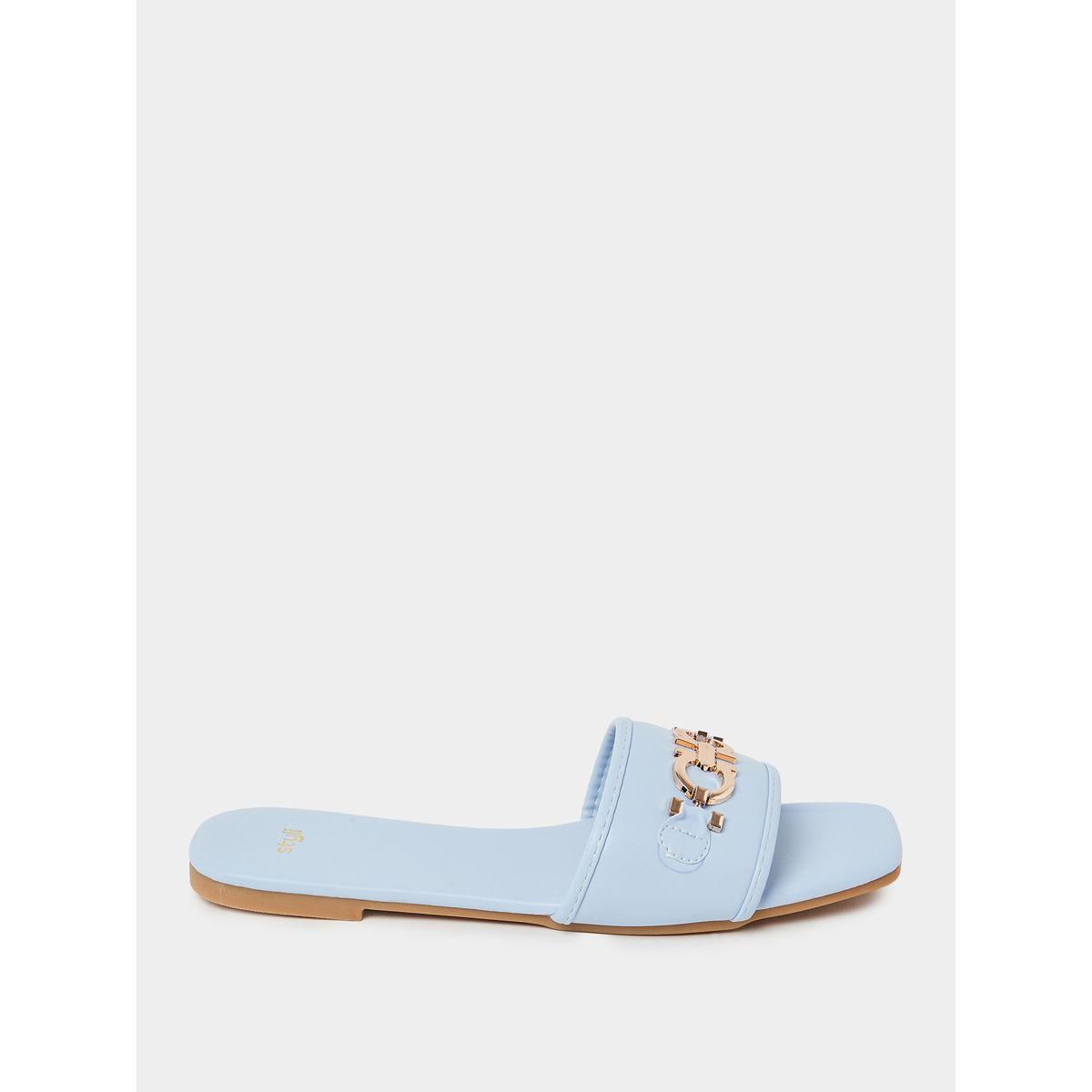 Styli Horseshoe Buckle Detail Strap Flat Sandals-women-shoes-sandals-flats-image-1