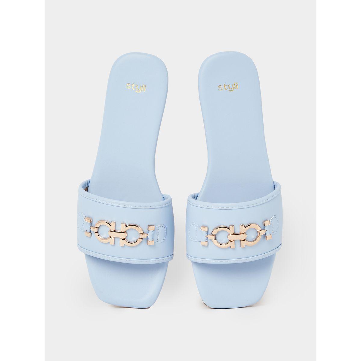 Styli Horseshoe Buckle Detail Strap Flat Sandals-women-shoes-sandals-flats-image-5